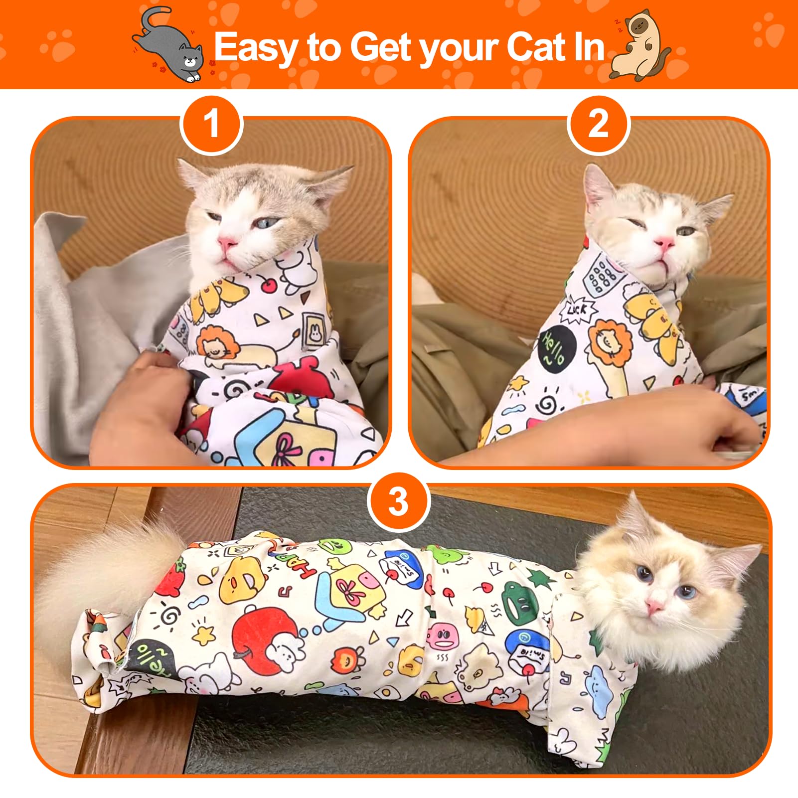 Cat Grooming Supplies - Cat Wrap For Cutting Nails With Cat Nail Clipper, Cat Restraint For Nail Clipping To Anti-Runaway/Scratc