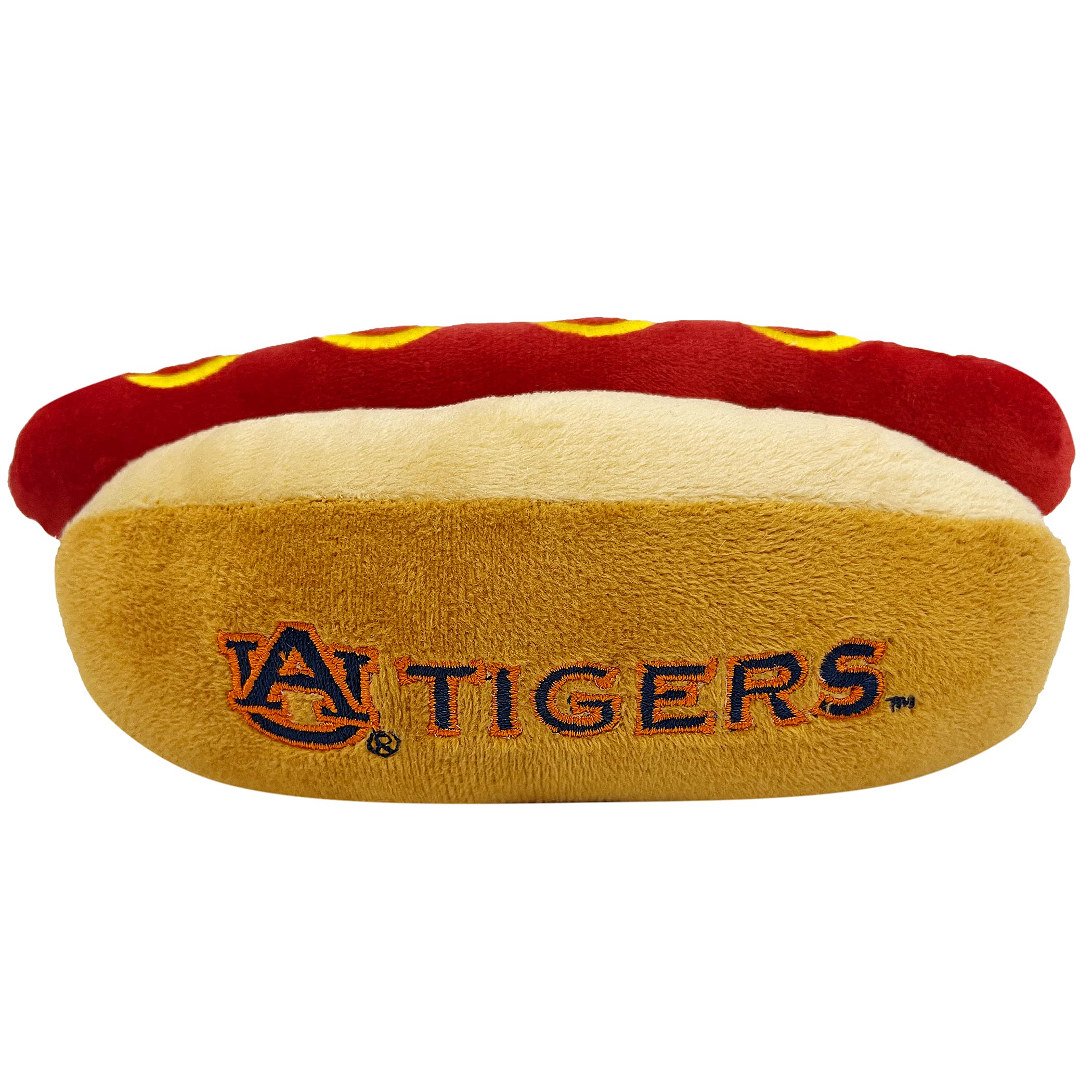 Pets First Ncaa Auburn Tigers Hot Dog Plush Dog & Cat Squeak Toy- Cutest Hot-Dog Snack Plush Toy For Dogs & Cats With Inner Sque