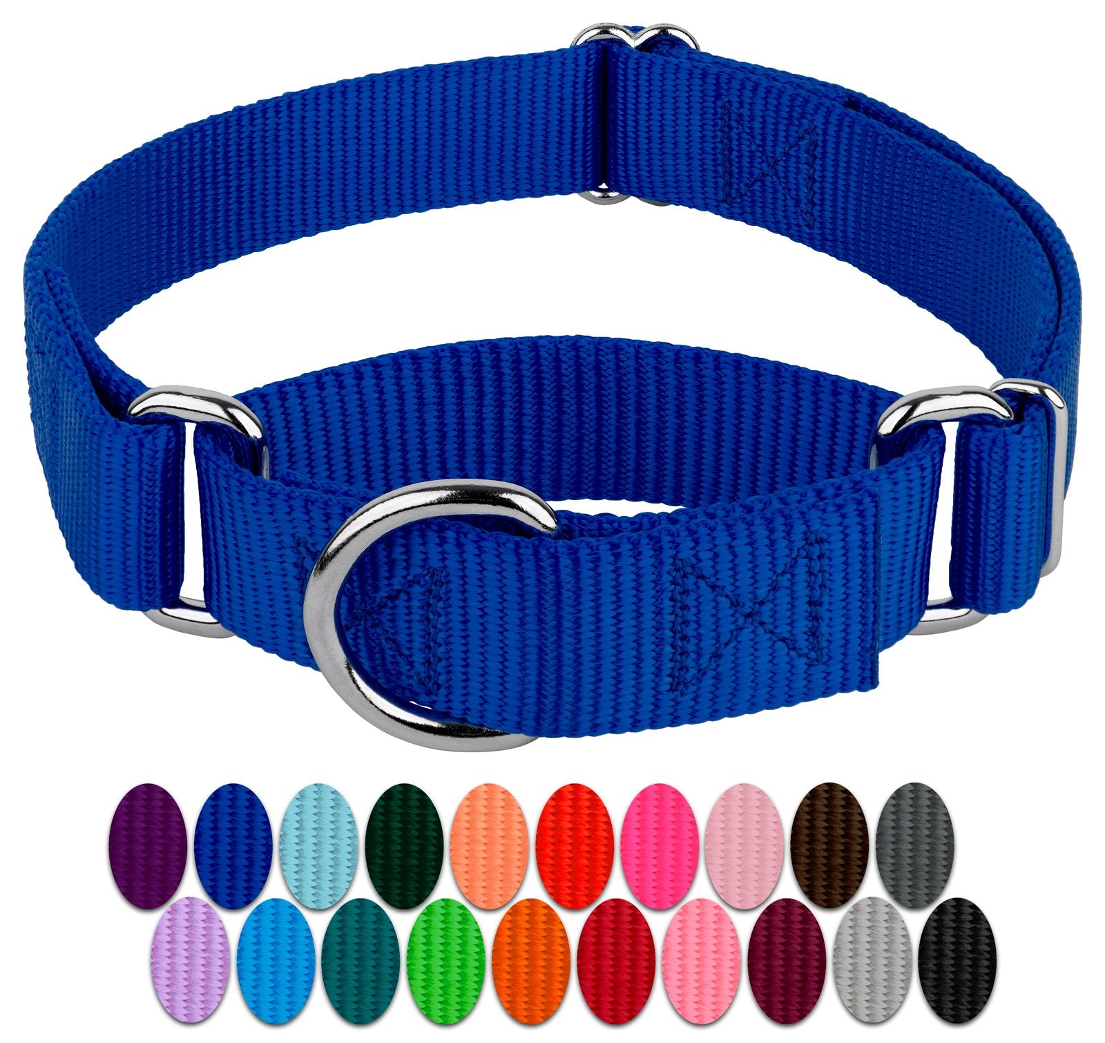 Country Brook Design - Royal Blue Martingale Heavy Duty Nylon Dog Collar - 21 Vibrant Color Options (3/4 Inch Width, Small)