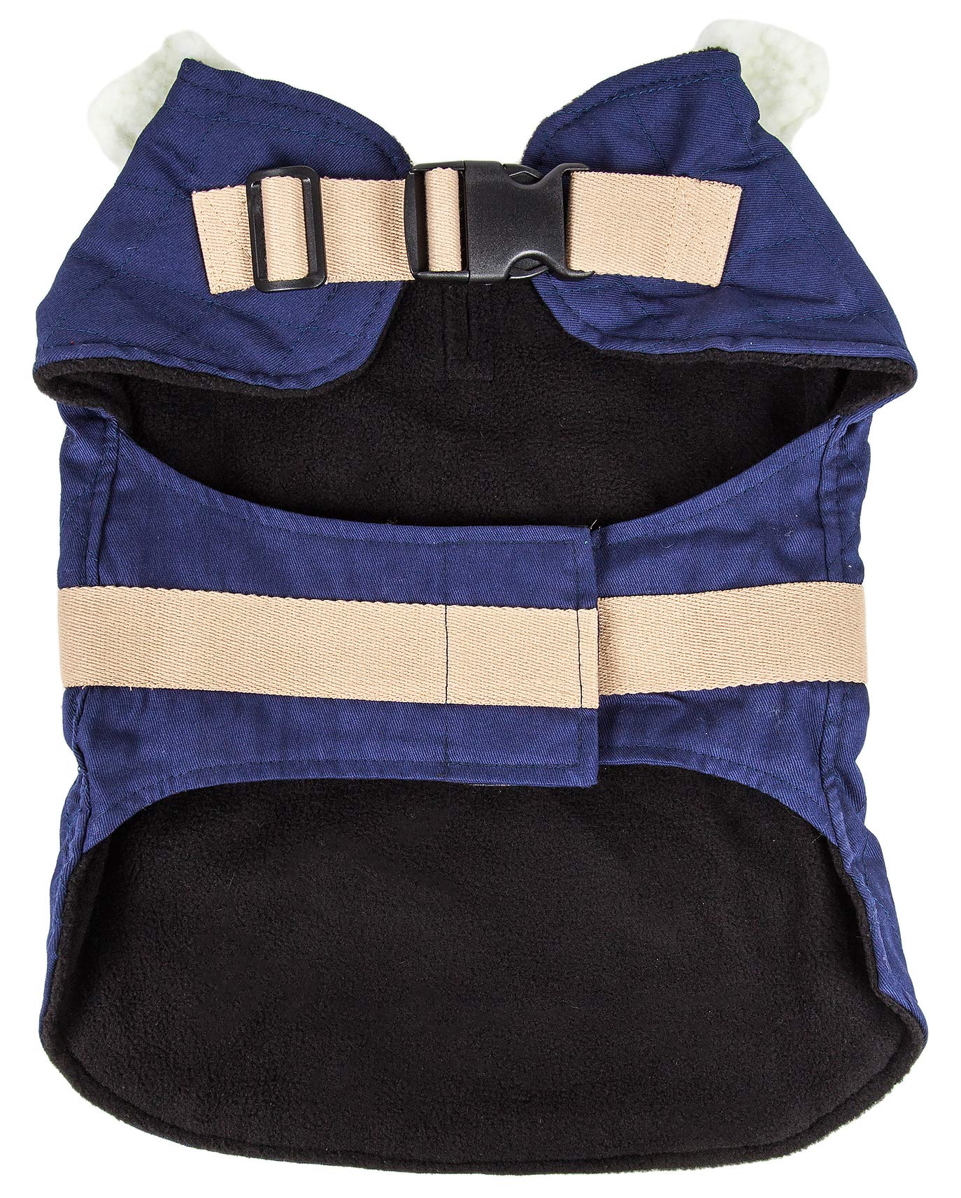 Touchdog 'Sherpa-Bark' Original Designer Fashion Pet Dog Coat Jacket, Large, Royal Blue