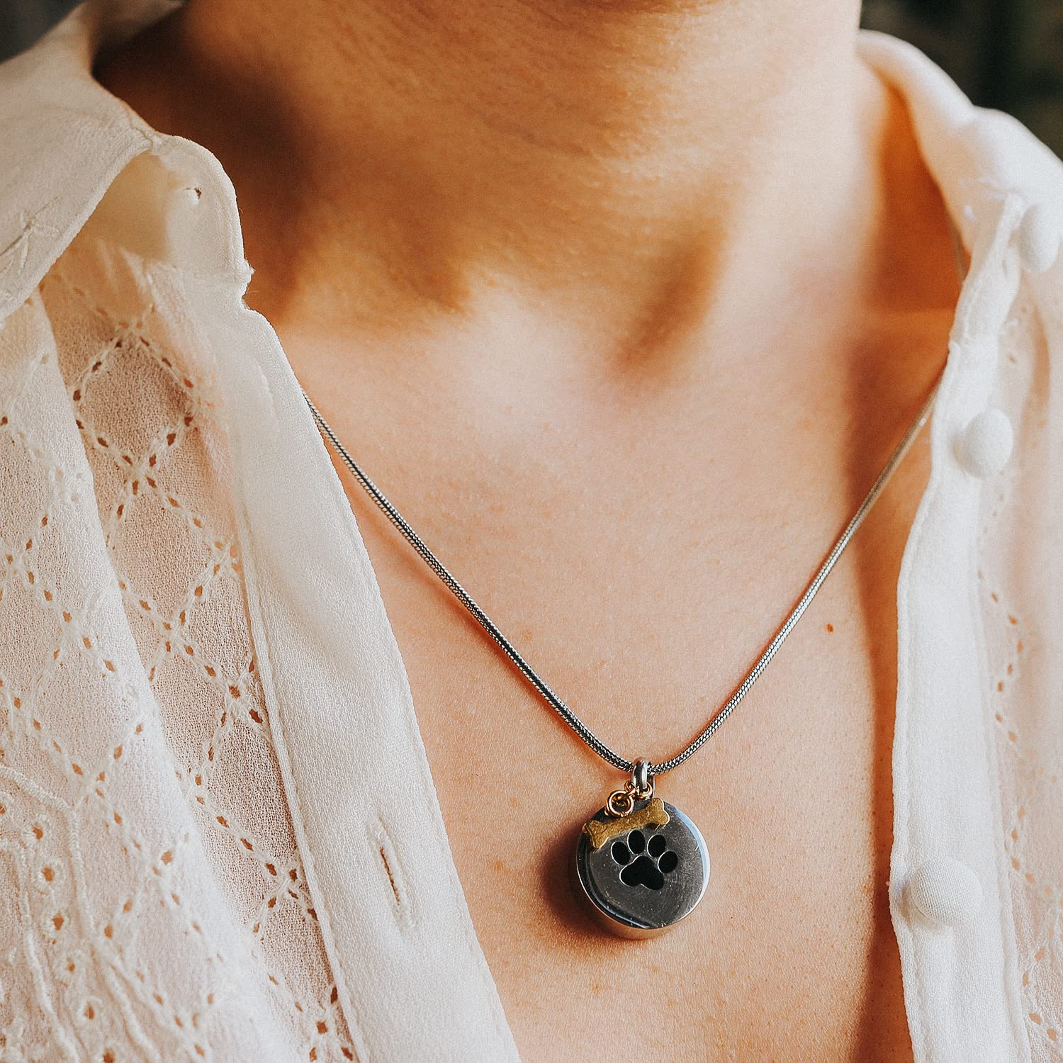 Ashes Necklace For Men Or Women Custom Dog Cremation Jewelry - Urns For Ashes Personalized Dog Urn Necklace For Pet Memorial - P