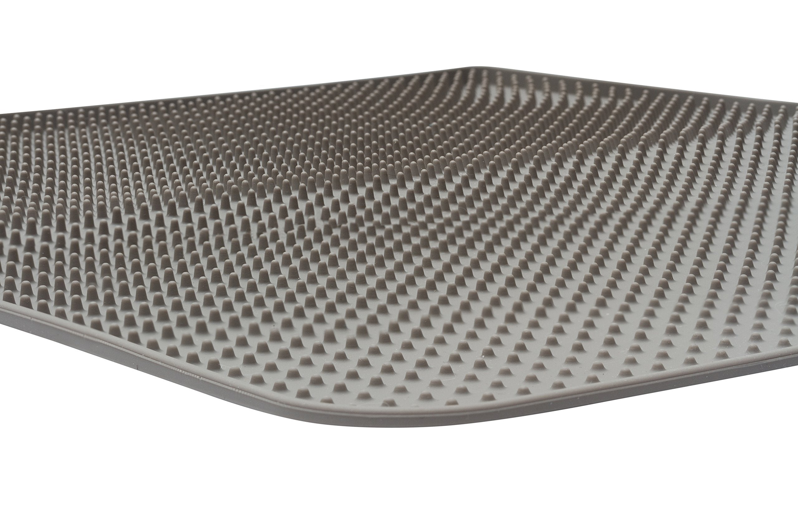 Messy Cats Silicone Litter Mat With Soft Graduated Spikes, 18' X 14', Grey