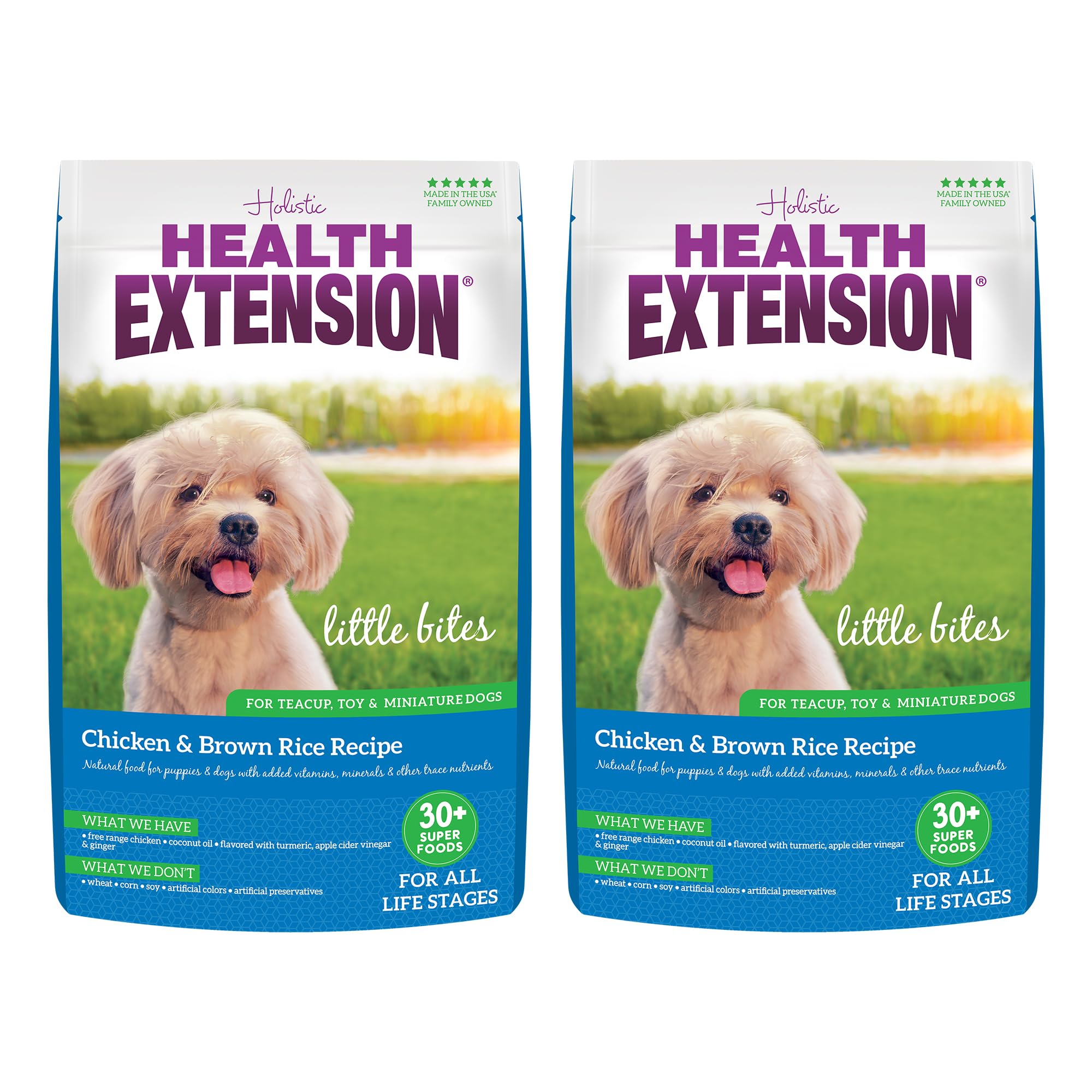 Health Extension Little Bites Dry Dog Food, Chicken & Brown Rice for Small Breeds, Supports Skin, Coat, Digestion & Immunity wit