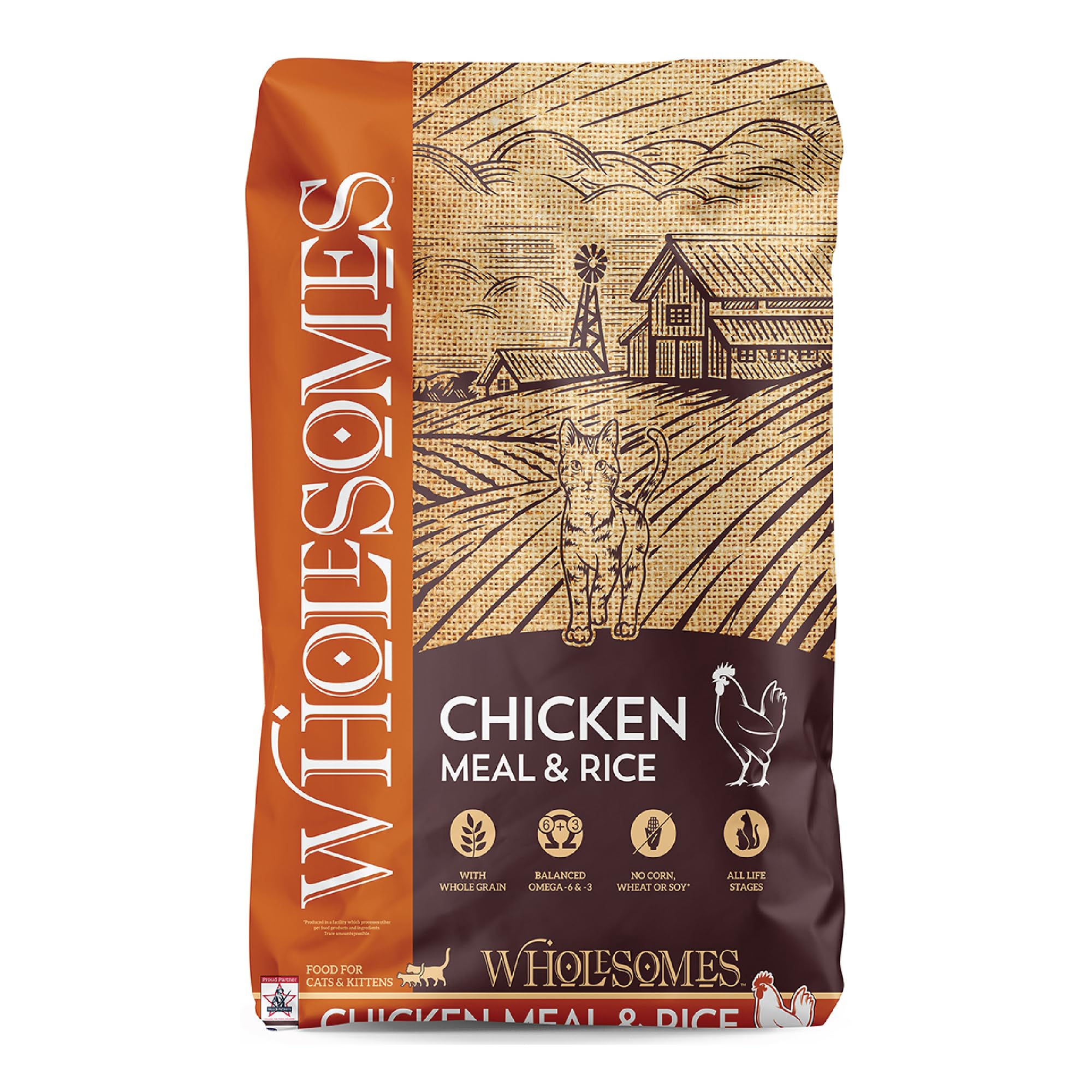 Wholesomes Chicken Meal & Rice Dry Cat Food 15 lb