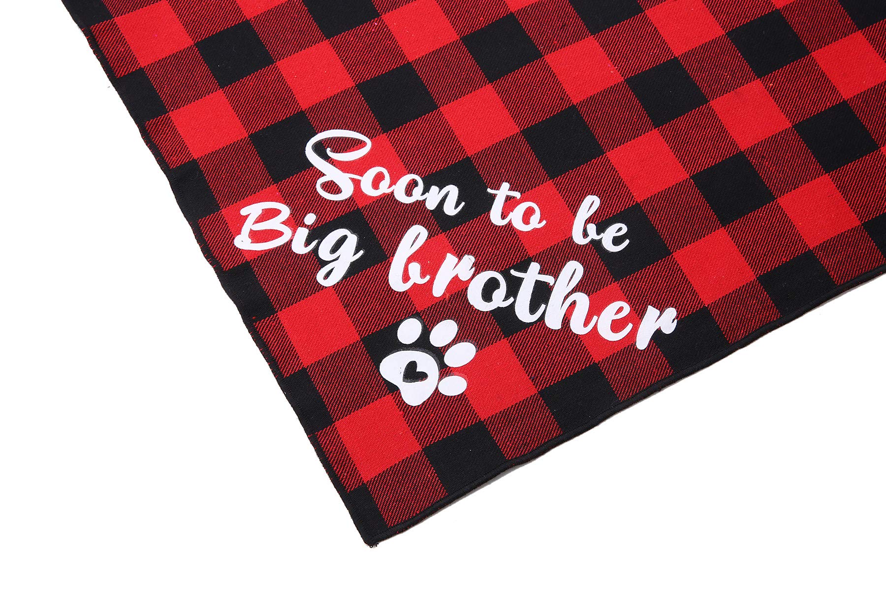 2 Pack Sooner To Be Big Brother Dog Bandana,Pet Baby Announcement Plaid Scarf Gender Reveal Accessories