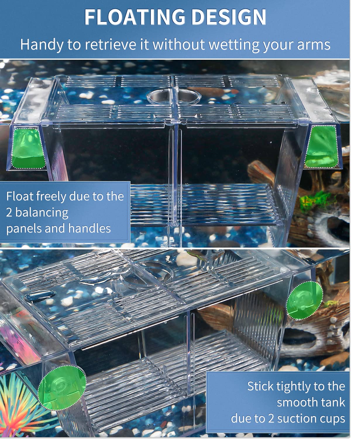 Pawfly Aquarium Fish Breeding Box Acrylic Hatchery Incubator Tank With Suction Cups Medium Isolation Box For Baby Fish Shrimp Betta And Guppy