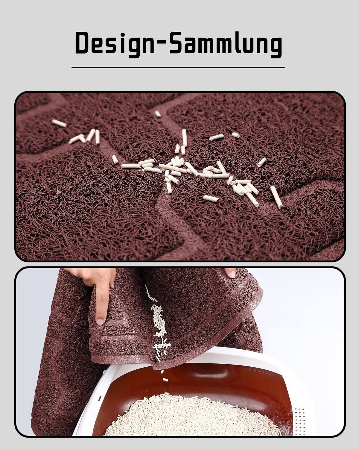 Yimobra Cat Litter Mat, 47.2'X35.4' Litter Box Mat With Litter Lock Mesh, Soft Durable Cat Litter Mat Litter Trapping Mat, Easy To Clean, Non-Slip, Water Resistant, Litter Free Floors, Dark Coffe