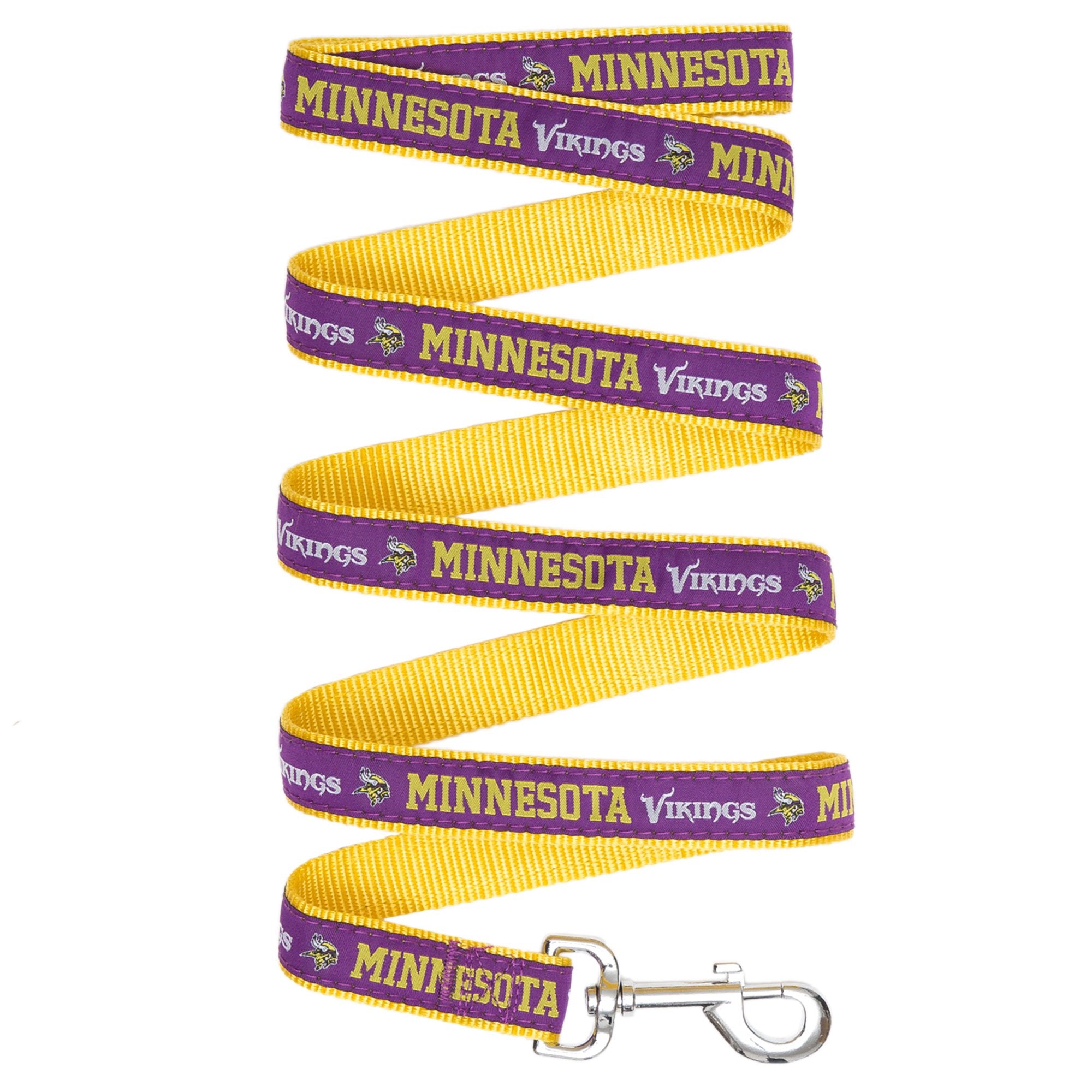 Nfl Vikings Dog & Cat Leash - Medium, Football Team Leash With Embroidered Team Name/Logo Licensed By The Nfl