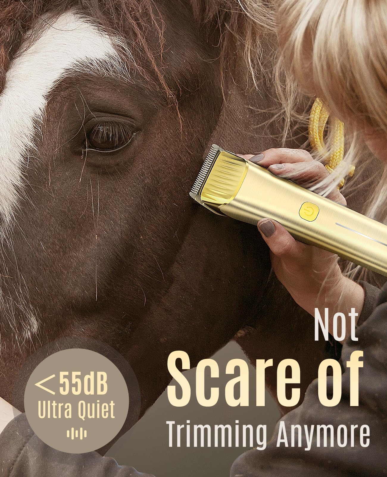 oneisall Cordless Horse Clippers,Low Noise 2 Speed Horse Grooming Clippers,Horse Trimmer Shaver Kit for Matted Long Hair,Detacha