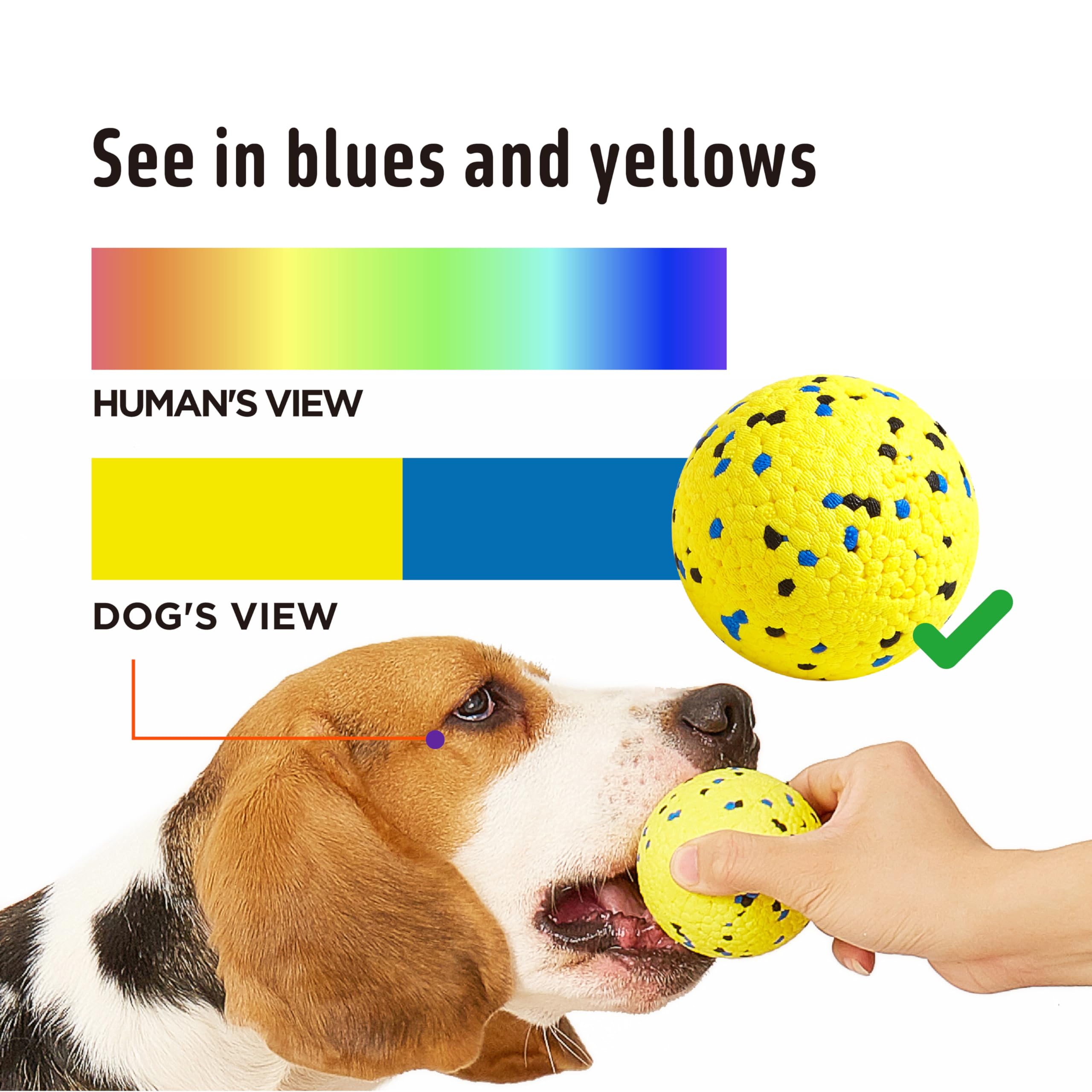 Kimee Dog Balls - 3Pcs Durable Chew Toys for Aggressive Chewers, Interactive Fetch Balls, Yellow, Ideal for Large & Medium Dogs and Puppies