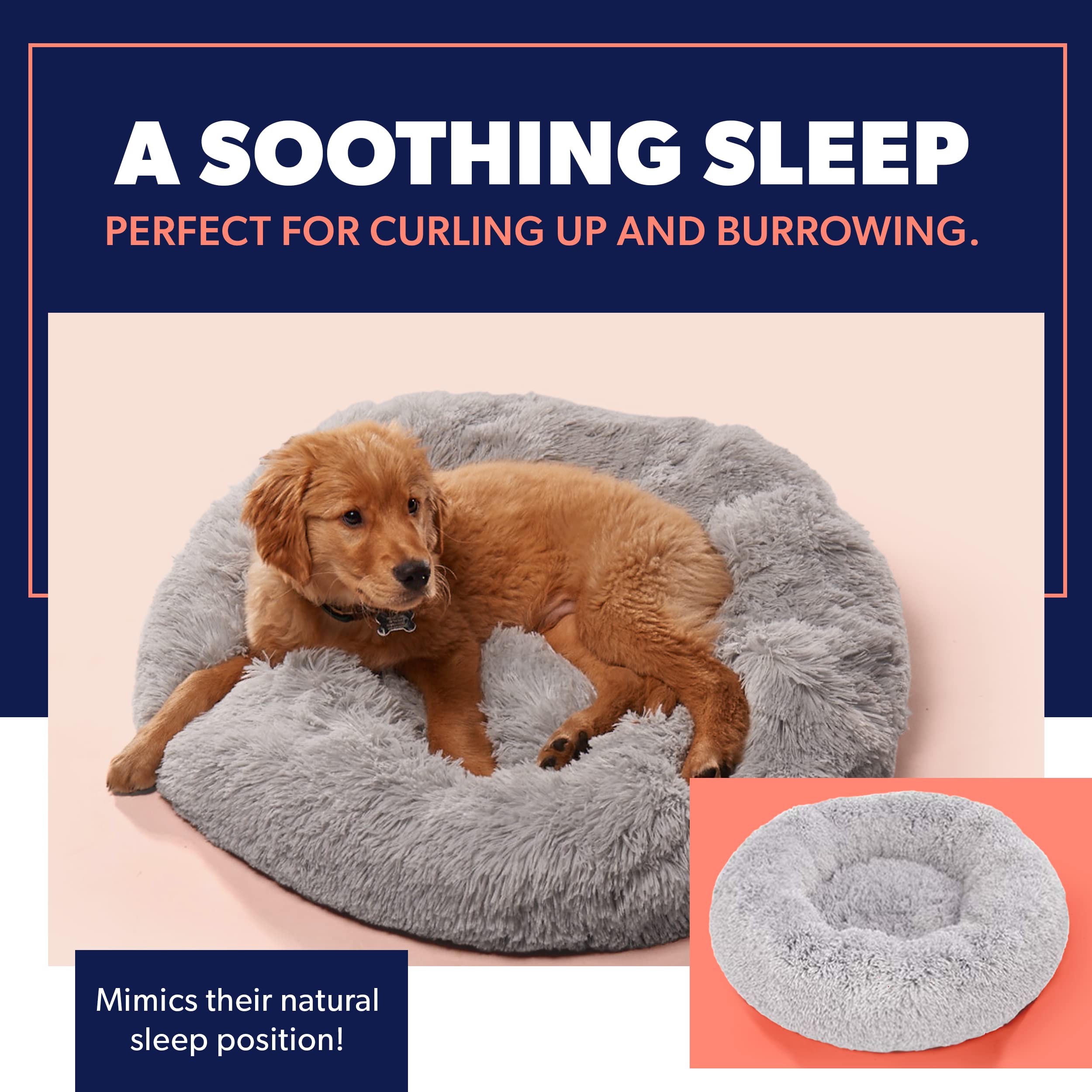Active Pets Large Dog Bed, Calming Orthopedic Pet Bedding For Anxiety Relief, Joint Support & Comfort, Washable Dog Furniture, M