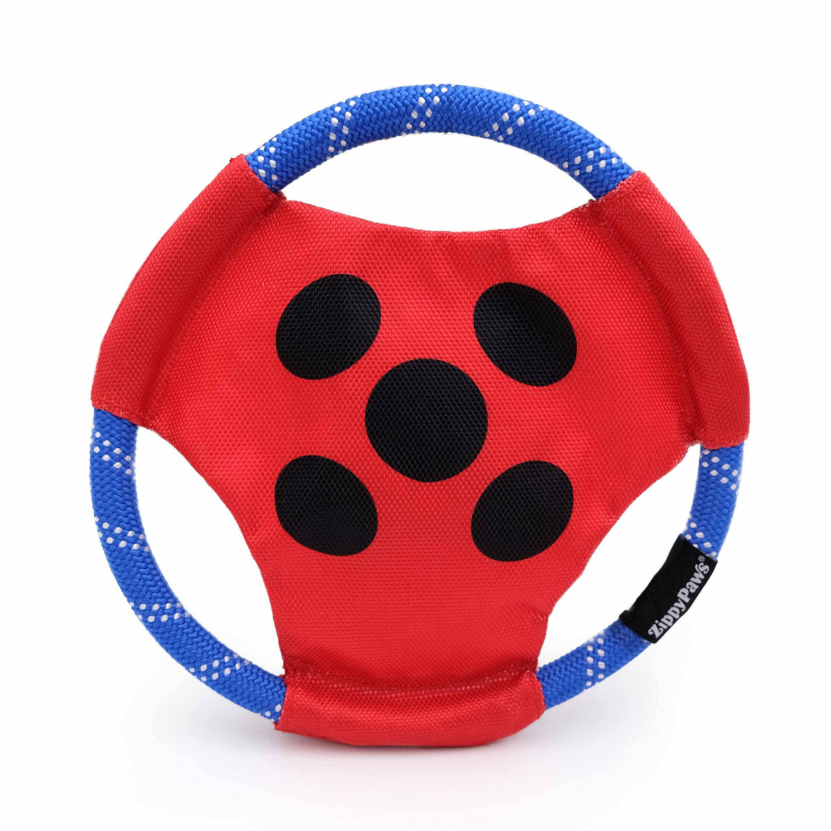 Zippypaws X Miraculous, Ladybug Rope Gliderz - Durable Outdoor Dog Toy, Pet Flying Disc, Soft Frisbee Dog Toy For Throwing & Fet