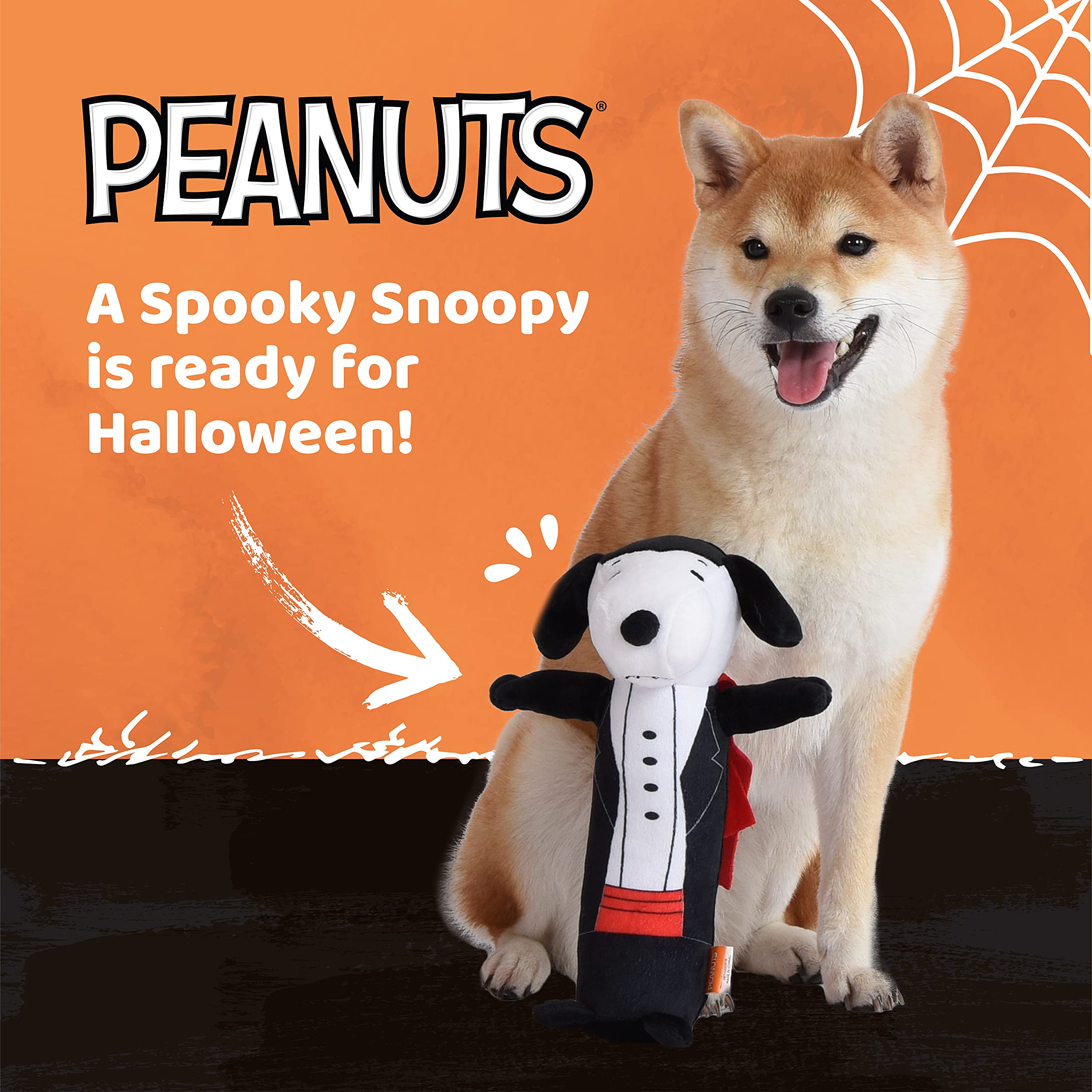 Peanuts For Pets 24' Charlie Brown Halloween Snoopy Dracula Bobo Body Plush Figure Dog Toy With Squeaker | Snoopy Plush Dog Toys, Halloween Dog Toys | Squeaky Dog Toys - Stuffed Dog Toys For All Dogs