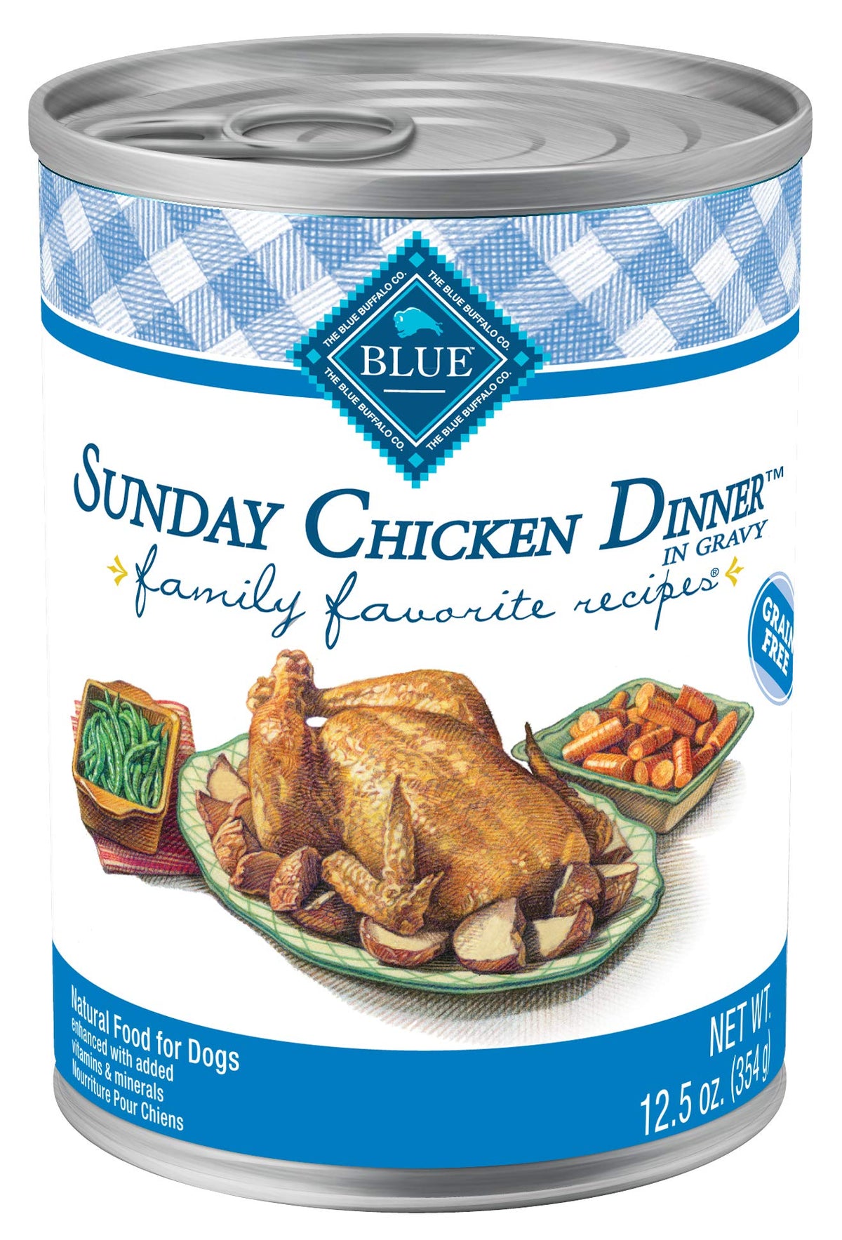 Blue Buffalo Family Favorites Adult Wet Dog Food, Made With Natural Ingredients, Sunday Chicken Dinner, 12.5-Oz Can (Pack Of 12)
