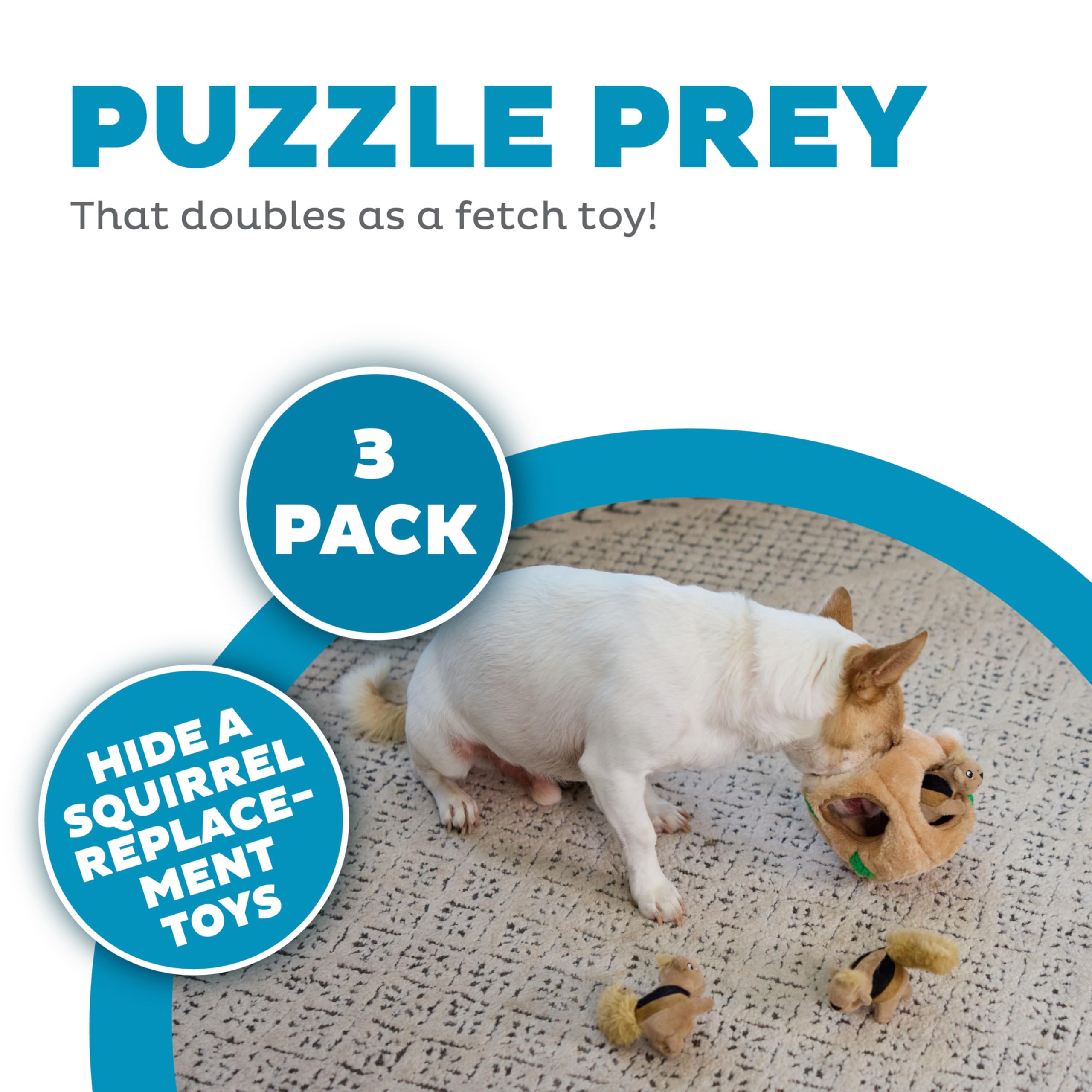 Outward Hound Squeakin' Squirrels Plush Replacement Dog Toys - 3 Pack