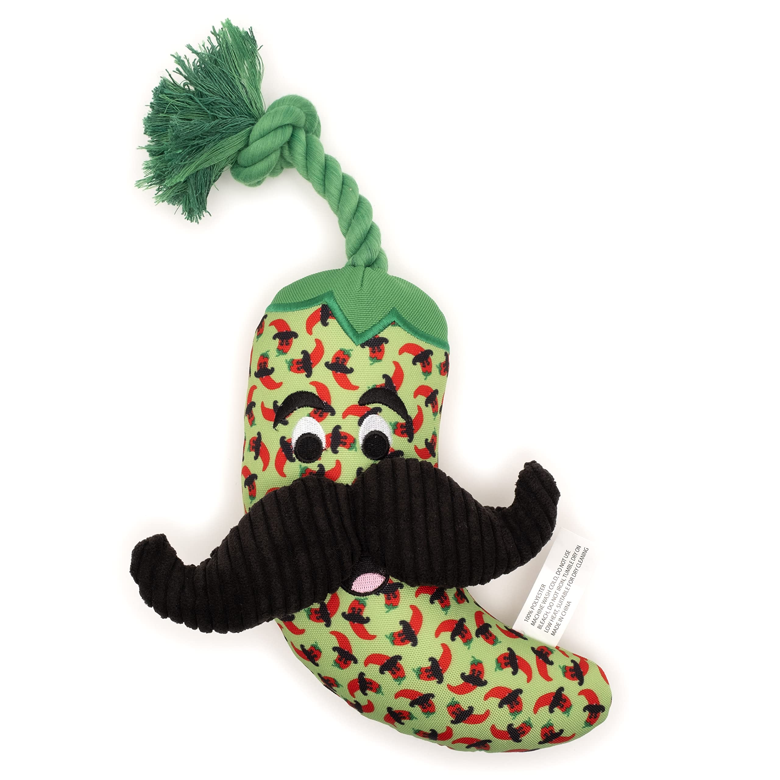 The Worthy Dog Chili Pepper Tough Toy - Durable With Multiple Squeakers, Non-Toxic Material & Engaging Play For Puppies & Dogs
