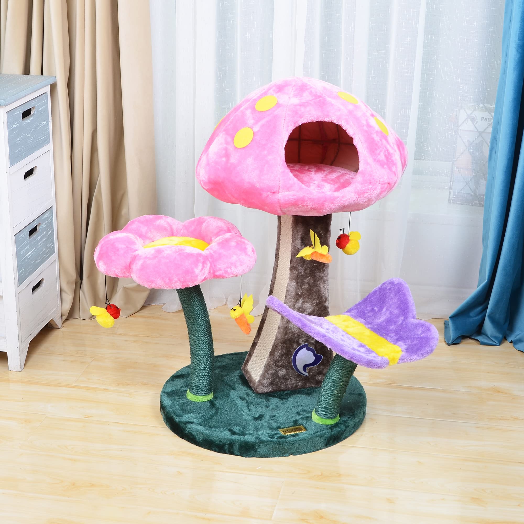 Catry Cat Tree - Nature Looking Of Cat Beds And Furniture All-In-1, Allure Cats Love To Lounge In And Lazily Recline While Playi