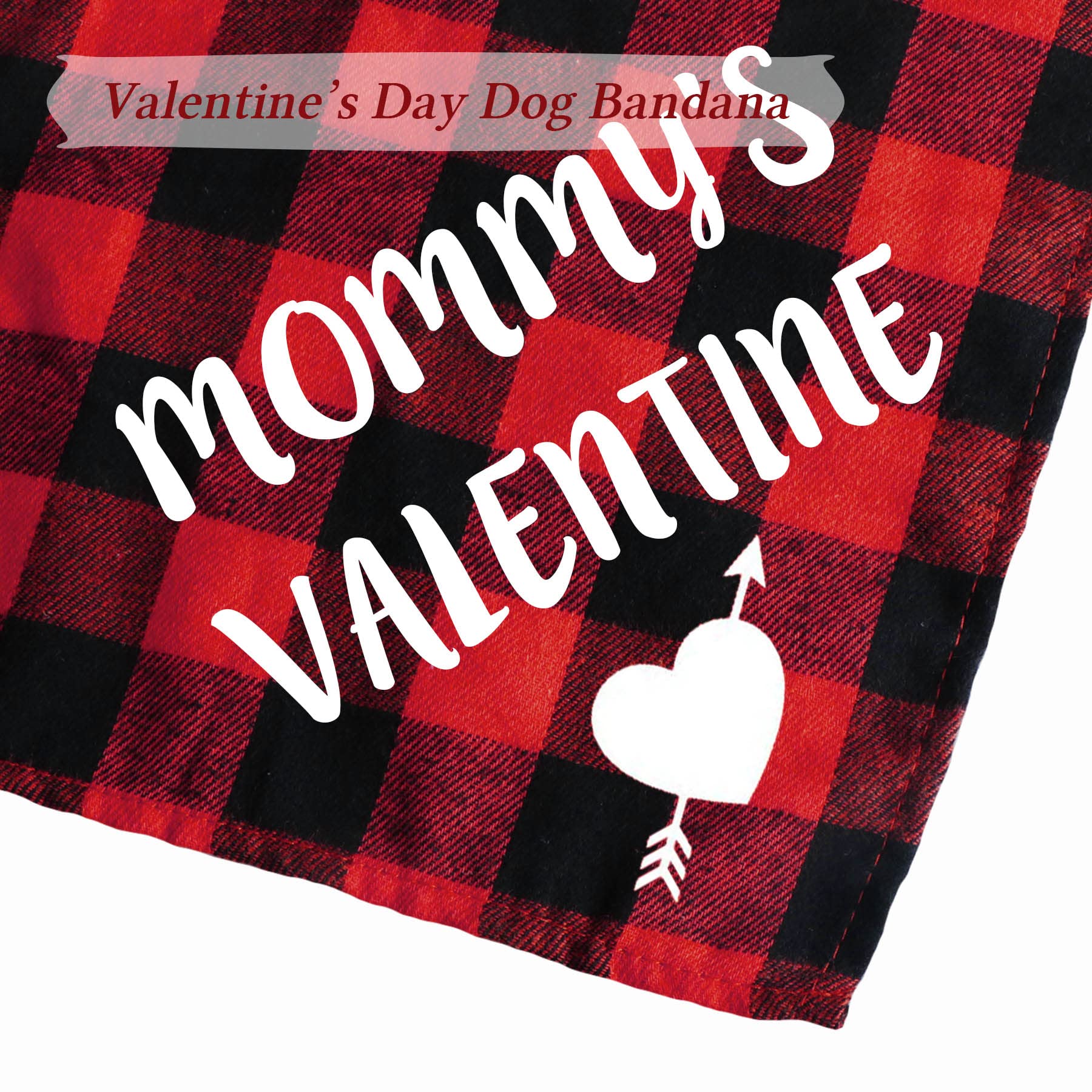 Stmk 2 Pack Valentine'S Day Dog Bandanas, Valentines Plaid Dog Puppy Bandana For Dog Puppy Valentine'S Day Wedding Holiday Party Costumes (Mommy'S Valentine & Love)