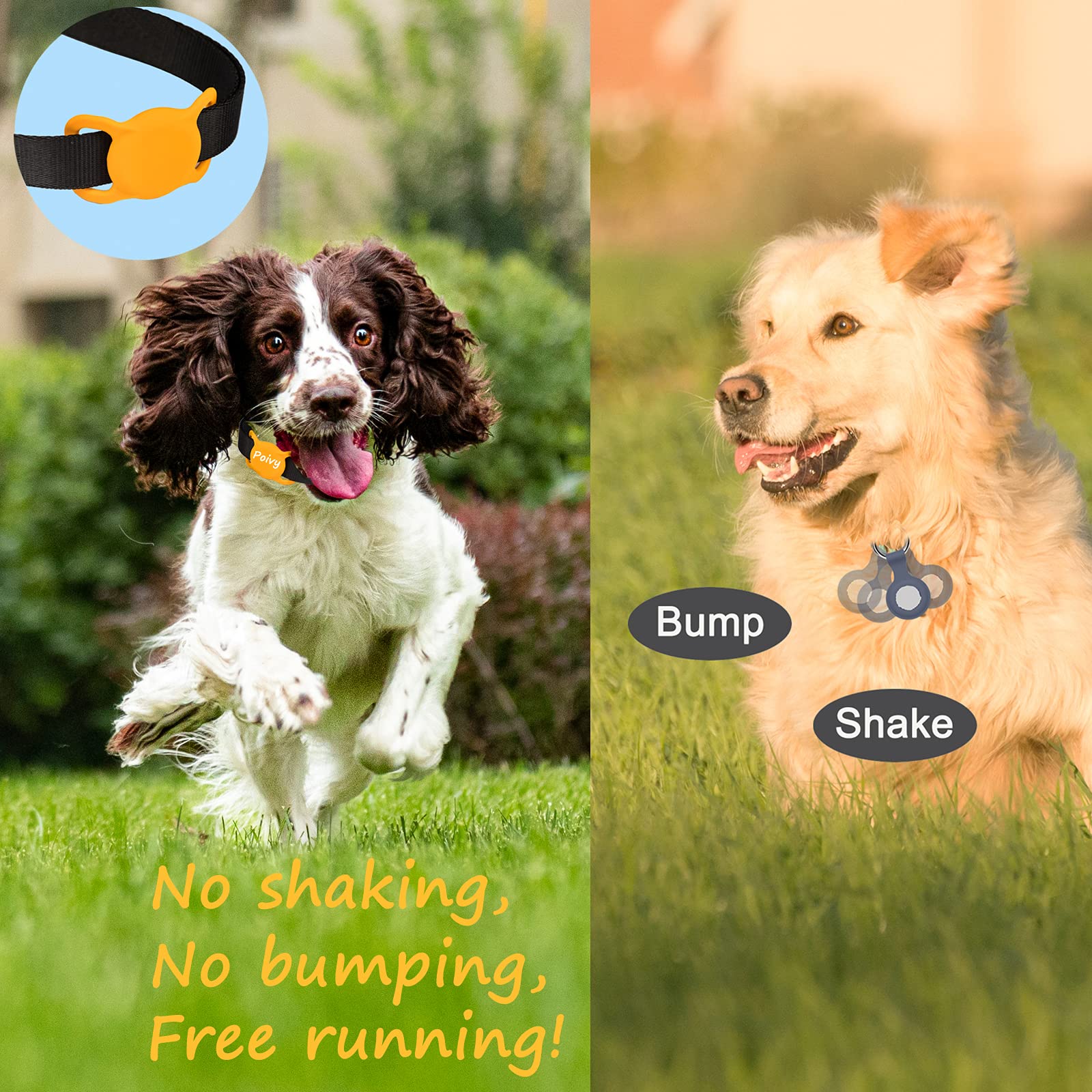 Poivy Silicone Air Tag Collar Holder - Waterproof Protective Case for Dog & Cat GPS Tracking Accessories (1 Pack, Pink)