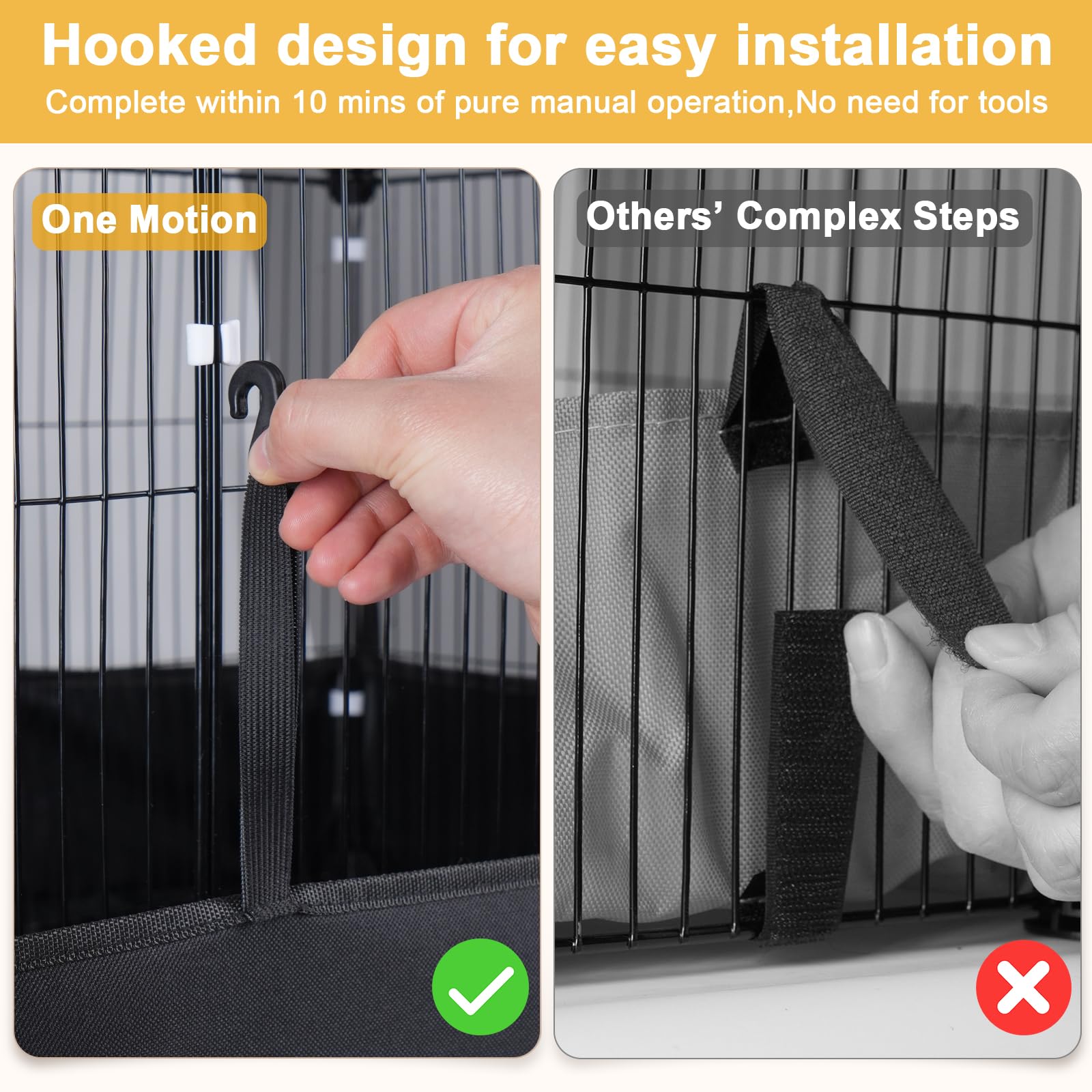 Tresbro Guinea Pig Cage with Top Cover & 12 Panels, Triple Fixing Measures Small Animal Playpen with Waterproof PVC Liner & One-