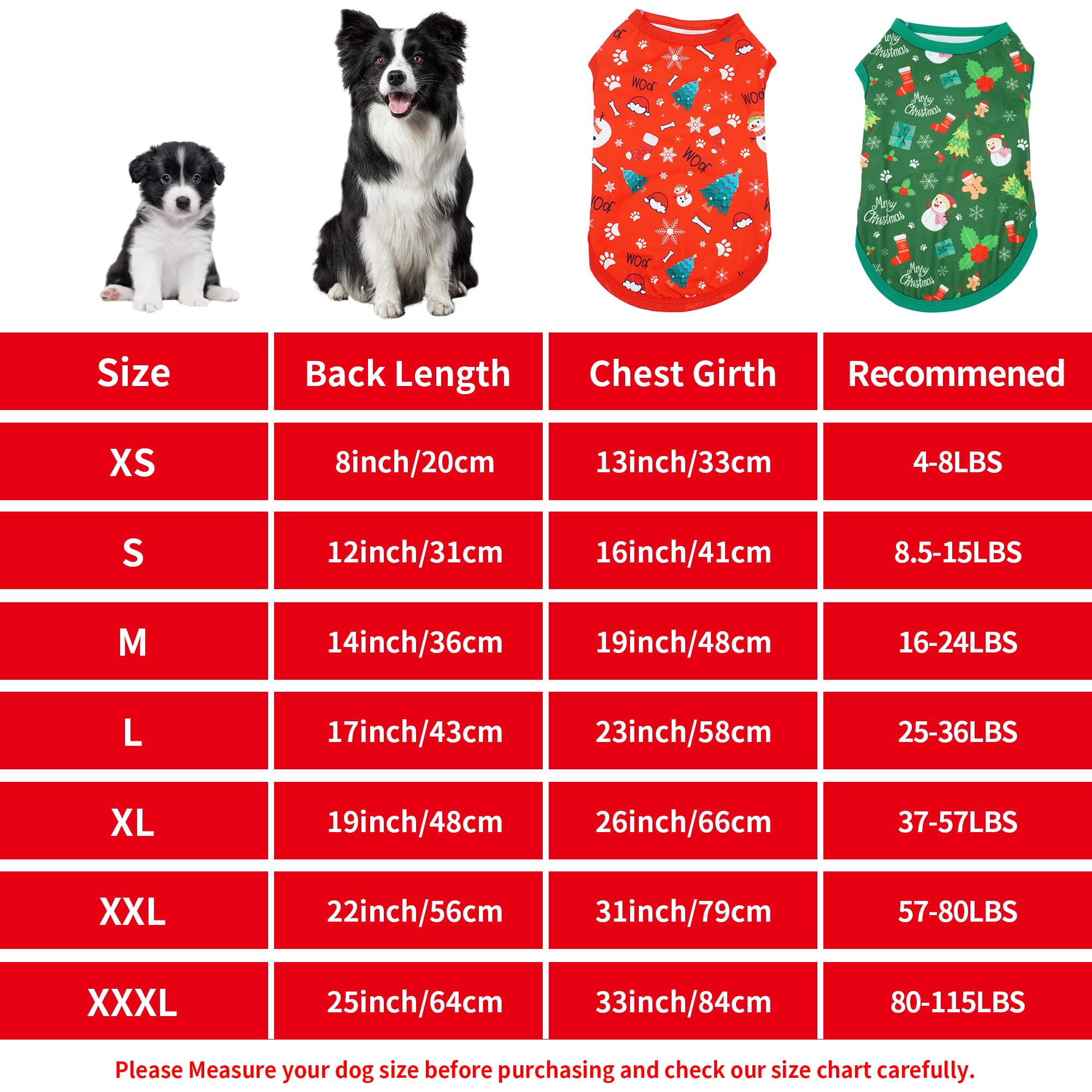 Jpgdn 2Pcs/Pack Christmas Dog Shirts Sleeveless Vest For Large Dog Red Green Vest Light Soft Breathable Outfit Paw Print Snowman
