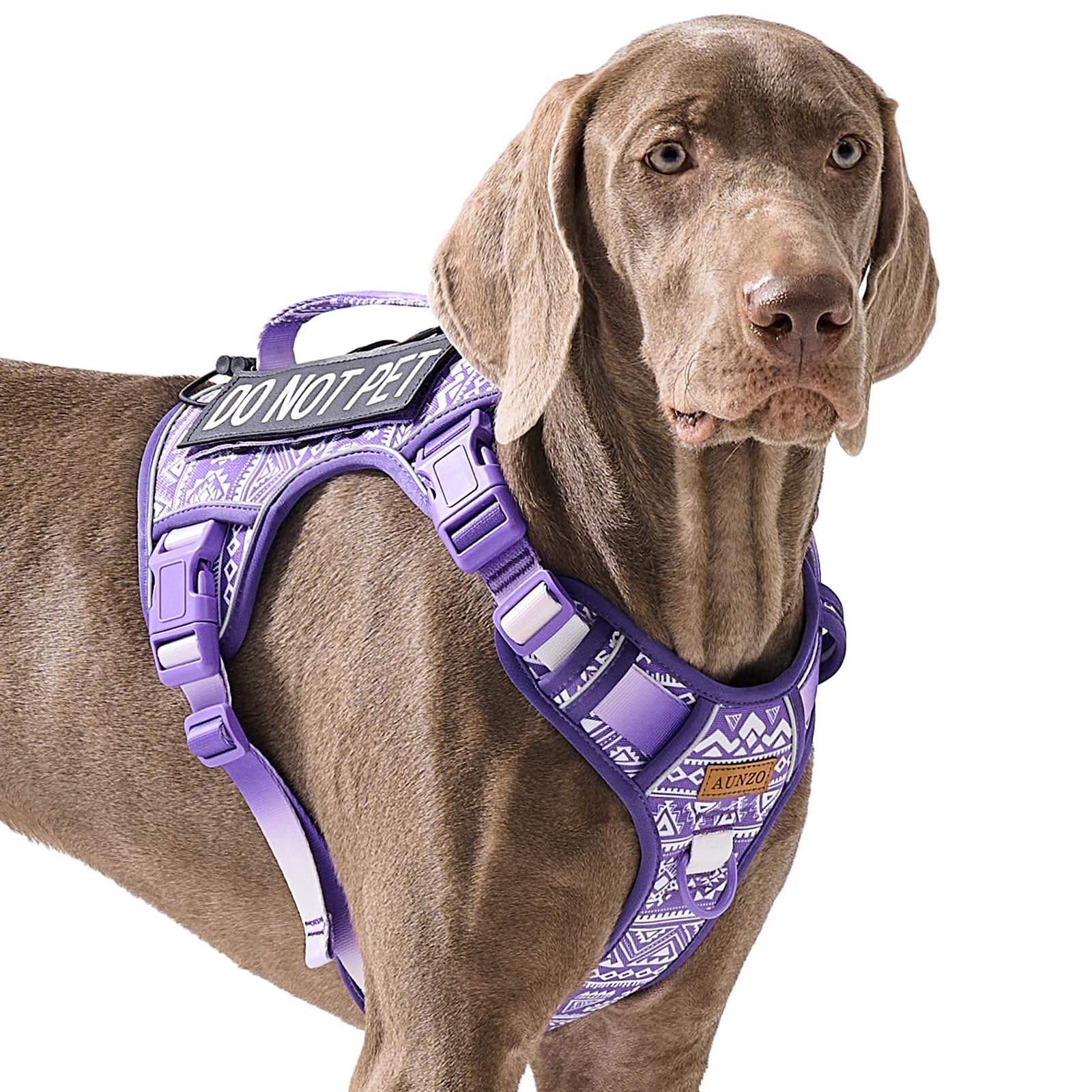 Aunzo Tactical Dog Harness For Large Dogs No Pull Easy Walking Adjustable Pet Harness Reflective K9 Working Training Easy Contro
