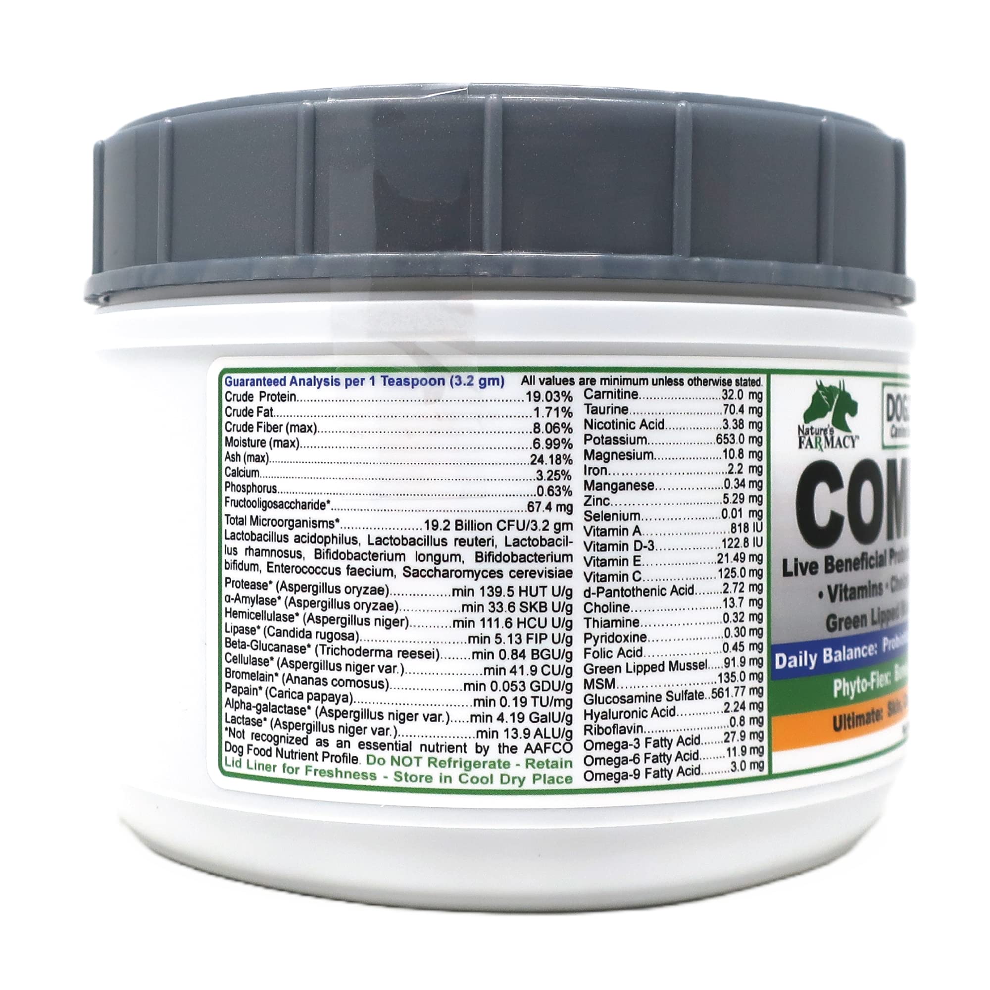Dogzymes Complete - Probiotics, prebiotics, Glucosamine, Chondroitin, MSM and Hyaluronic Acid, Complete Skin and Coat Care (1 Po