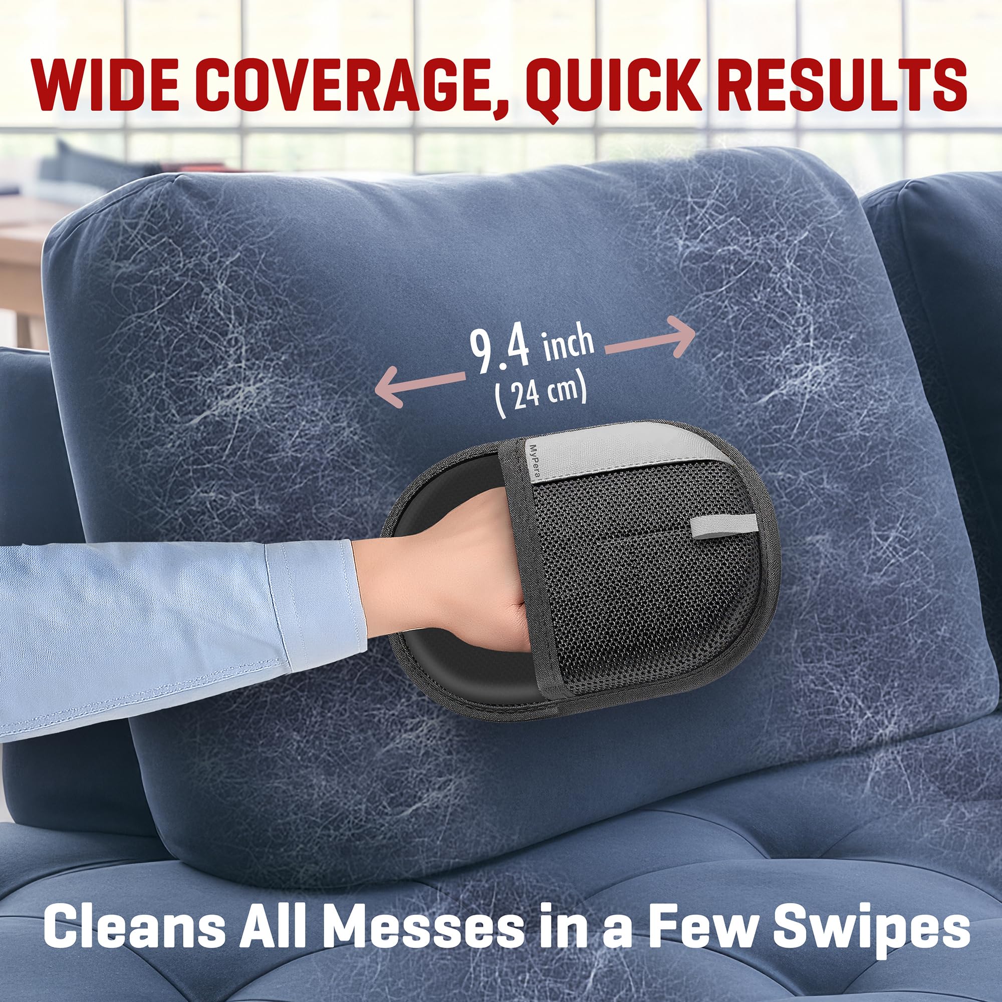 MyPera Pet Hair Remover Gloves for Cats & Dogs, Electrostatic Pet Hair Removal Gloves Brush for Pets Hair, Upgraded Animal Fur R