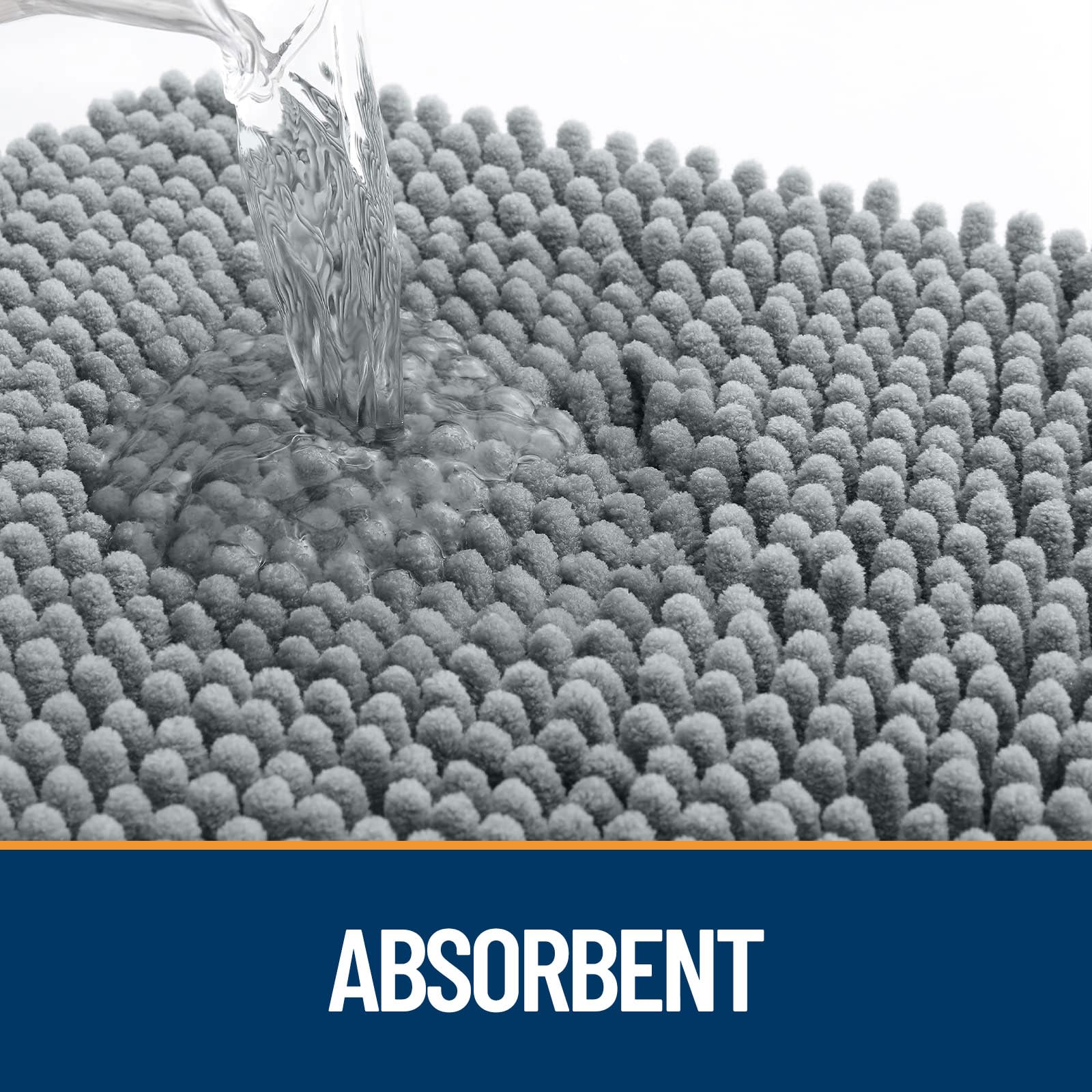 OLANLY Dog Door Mat for Muddy Paws 70x24, Absorbs Moisture and Dirt, Absorbent Non-Slip Washable Doormat, Quick Dry Chenille Mud