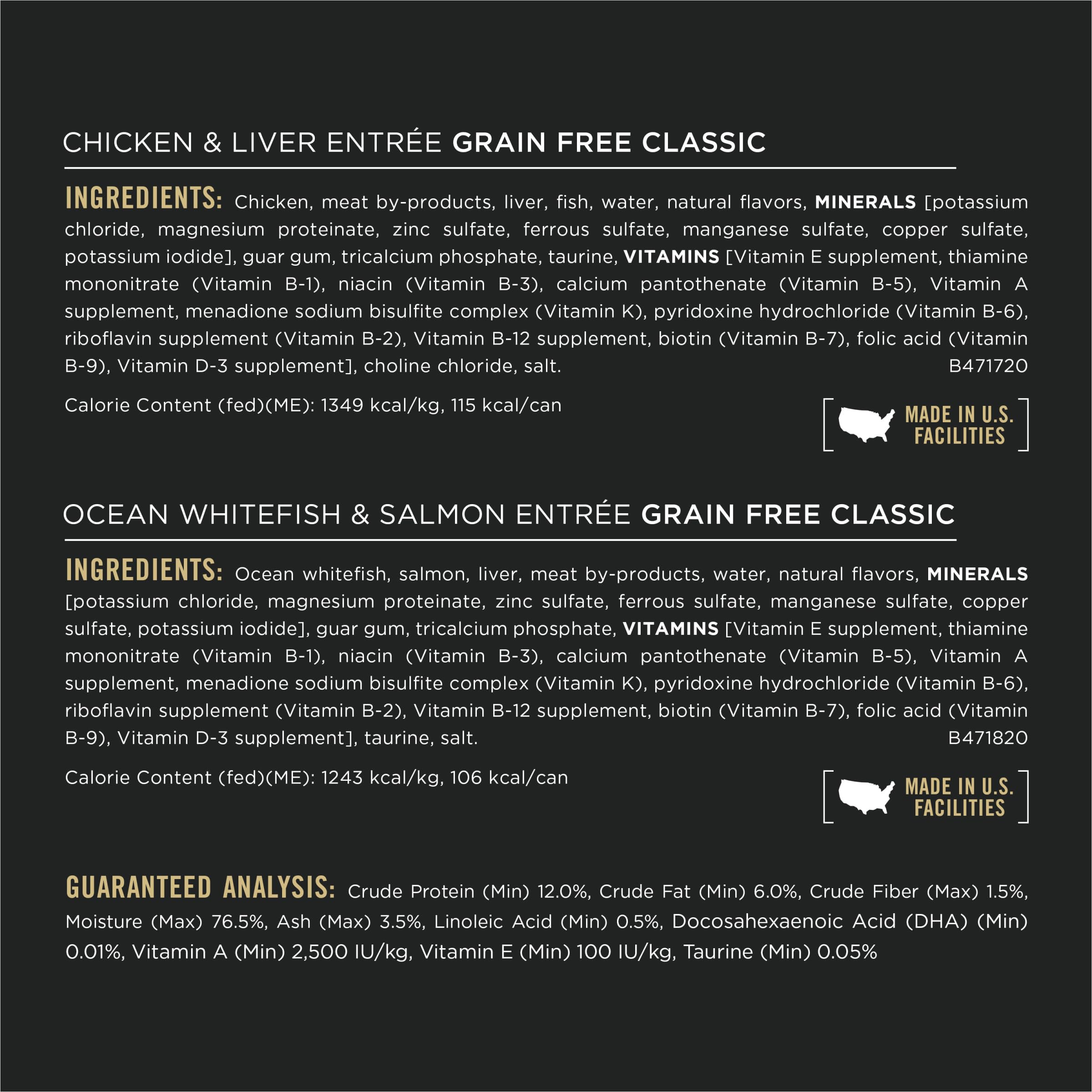 Purina Pro Plan Grain Free Chicken and Liver and Ocean Whitefish and Salmon 24 ct Kitten Wet Food Variety Pack - (24) 3 oz. Cans