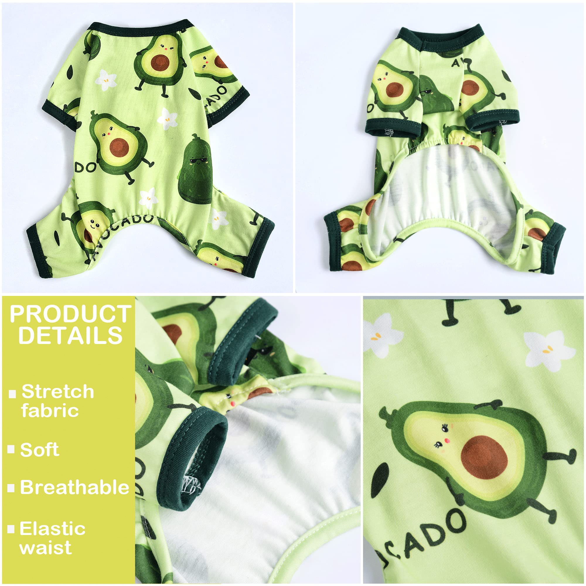 Dog Pajamas Kiwi Puppy Apparel Doggie Onesies Pet Clothes Cat Pjs for Small Dog Boy Girl