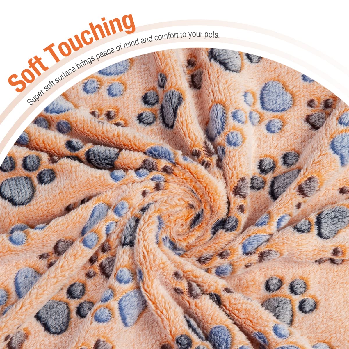 Pet Soft 1 Pack 3 Blankets Dog Blankets Medium - Fluffy Cats Dogs Blankets For Small Medium Dogs, Cute Paw Print Pet Throw Puppy Cozy Blankets 3 Pack (Paw, 3M)