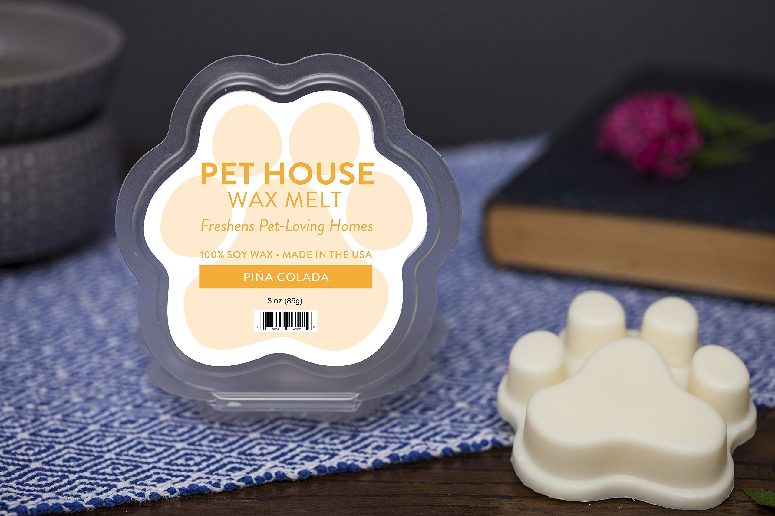One Fur All Pet House Wax Melts - Pina Colada Pack Of 2 - Pet Odor Eliminating Wax Melts - Long-Lasting Scented Wax Melts - Pet-