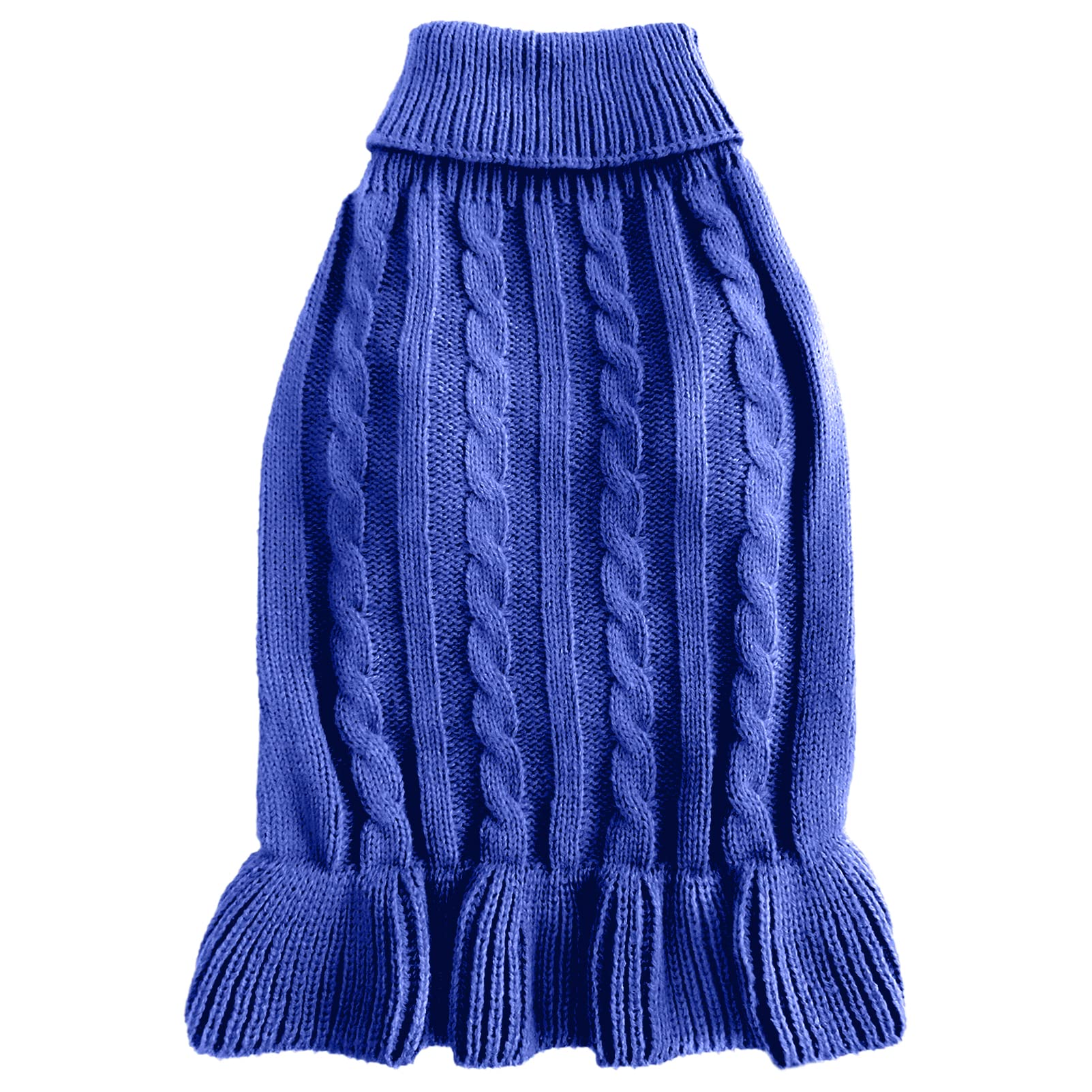 Chborchicen Small Dog Sweaters Knitted Pet Cat Warm Dog Sweatshirt Winter Clothes Kitten Puppy Sweater (L, Dress-Dark Blue)