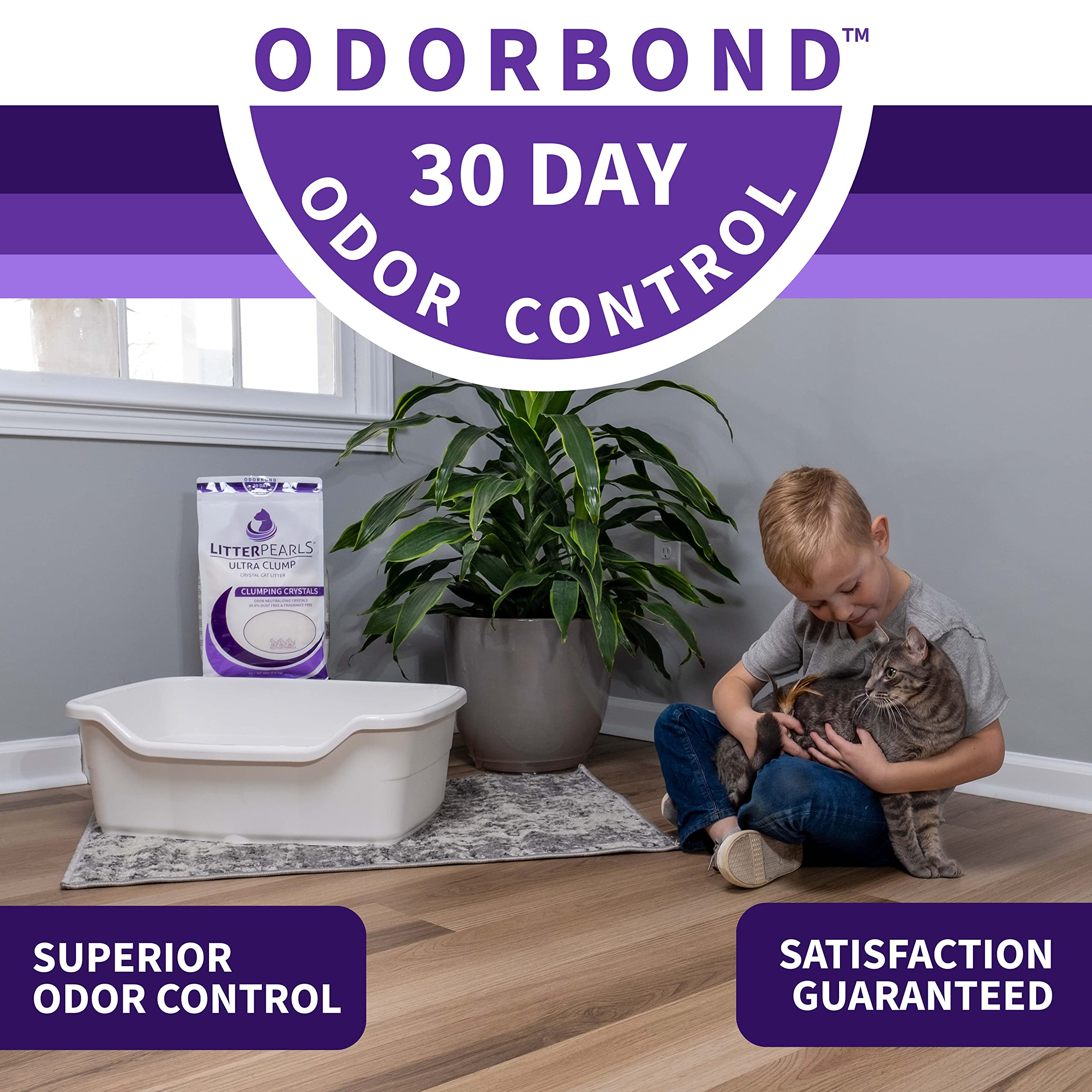 Litter Pearls Ultra Clump Unscented Crystal Clumping Cat Litter 8Lb,White And Clear Crystals,10580