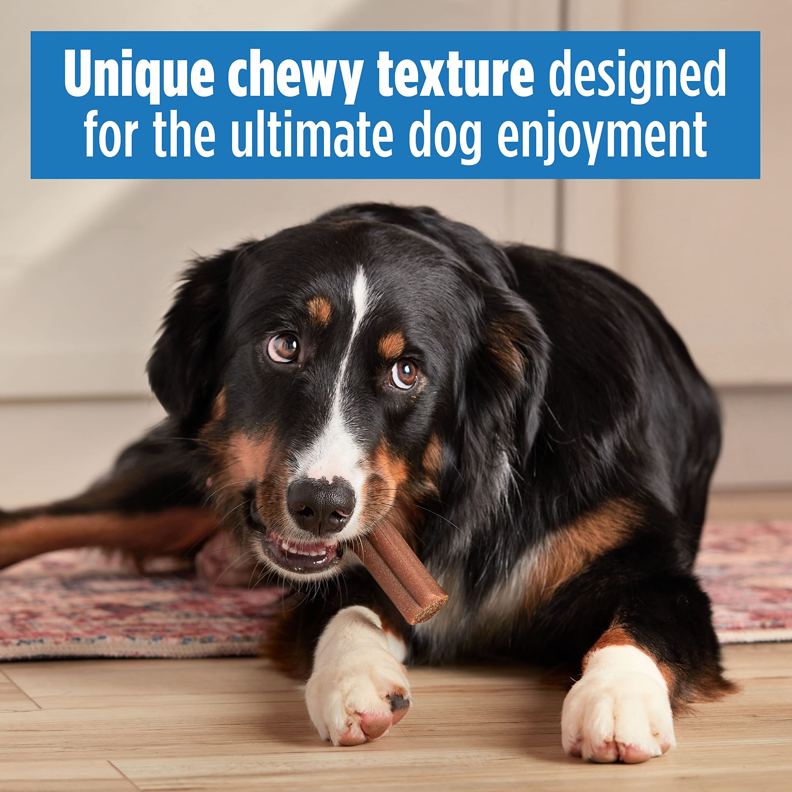 Milk-Bone Comfort Chews, Rawhide Free Dog Treats with Unique Chewy Texture and Real Beef, 3 Chews (Pack of 5), Easy on Digestive