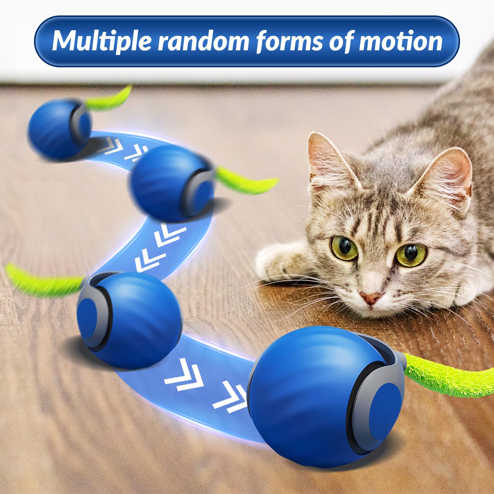 Lggbaodan Speedy Tail 2.0 Interactive Cat Toy, 2025 Smart Rolling Ball For Pets, Automatic Motion Plaything For Cats And Dogs, S