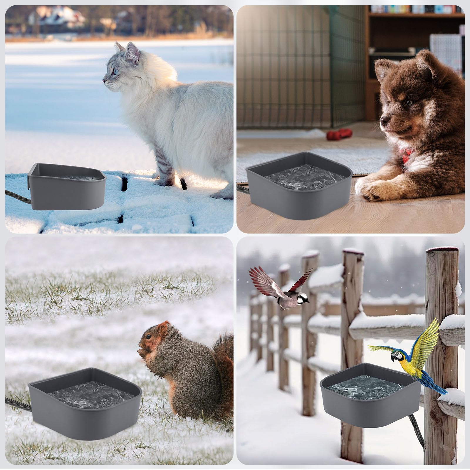 Petleso Pet Heating Bowl, Indoor Usb Portable Heated Water Bowl For Pet Crate For Indoor Small Dog Cat Bird, 600Ml(20.5Oz)