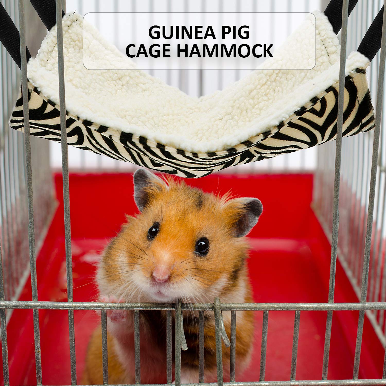 4 Pieces Rat Hammock Ferret Hammock Rat Toys Guinea Pig Cage Hammock Rat Hammock For Cage Rat Cage Accessories(Leopard, Zebra, Black And White Dots, Camel)