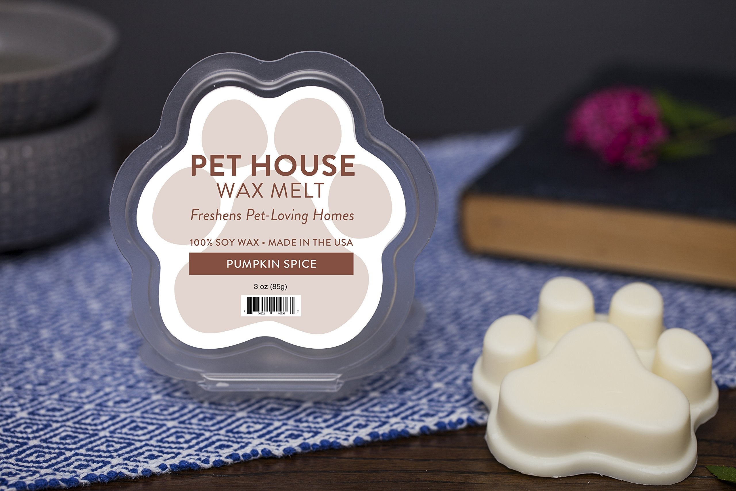 One Fur All 100% Natural Plant-Based Wax Melts, Pack Of 2 By Pet House - Long Lasting Pet Odor Eliminating Wax Melts Non-Toxic, Dye-Free Unique, Made In Usa - (Pack Of 2, Pumpkin Spice)