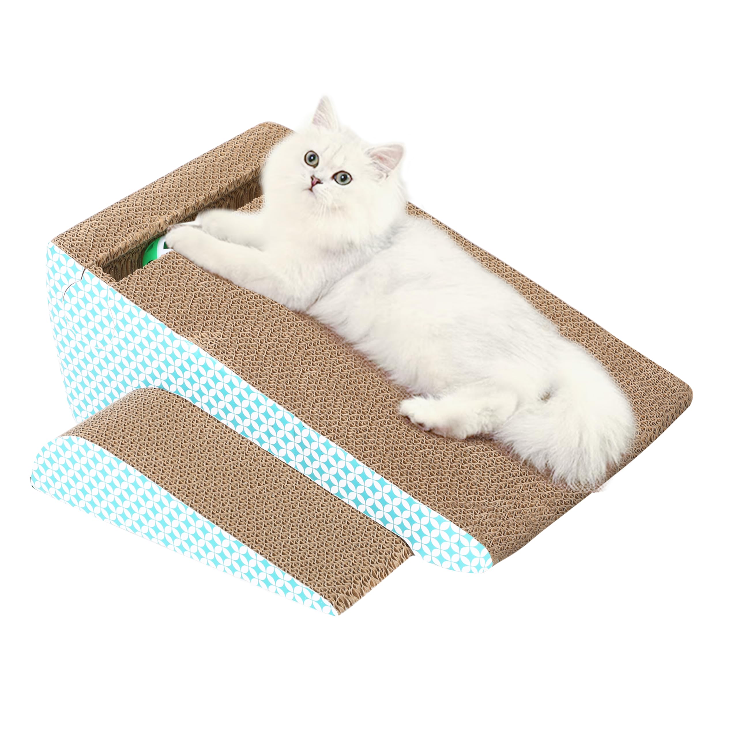 Fluffydream Slope Cut Ball Cat Scraper Combination - Durable Cat Leisure Bed - Indoor Scraper And Play House - Corrugated Toy Ca