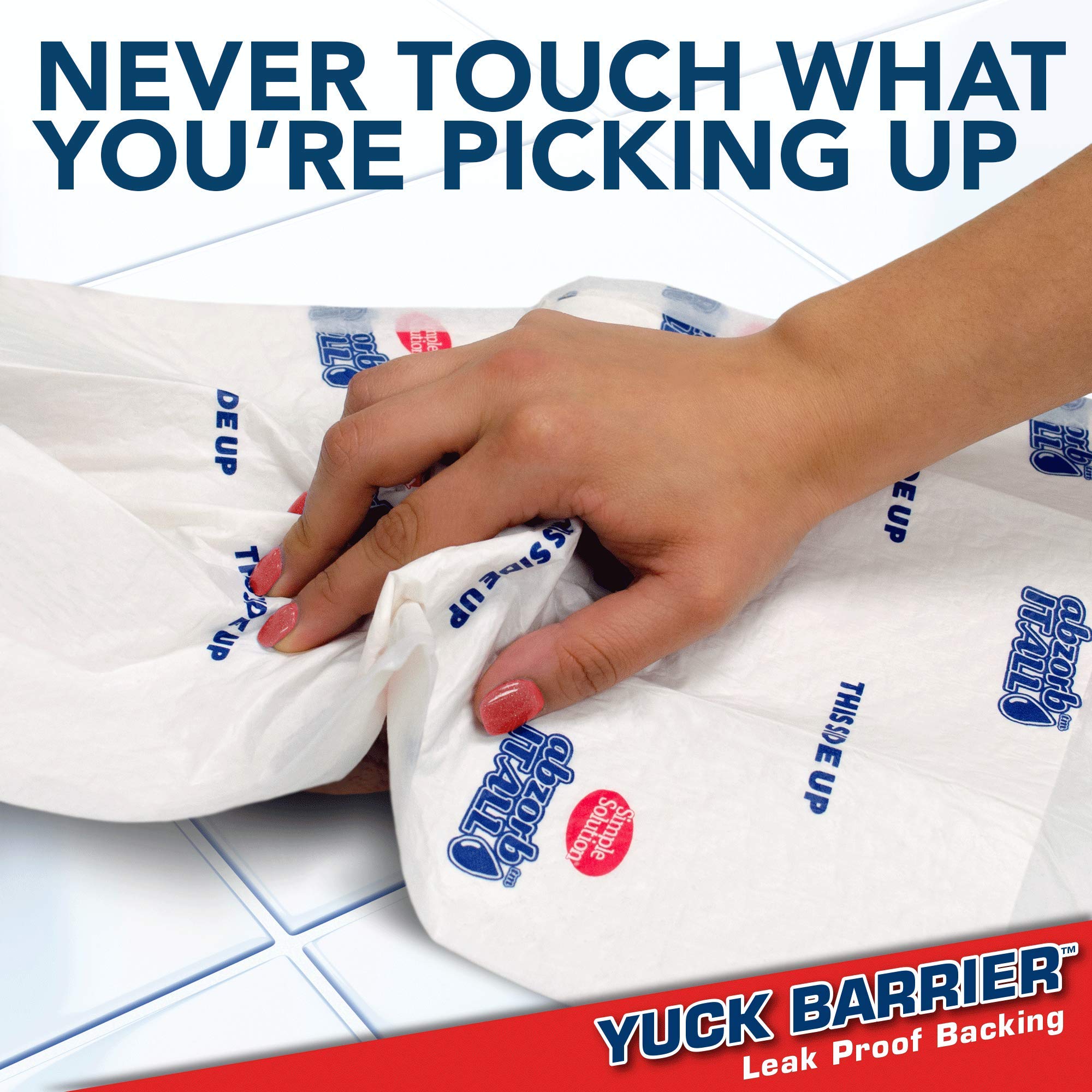 Simple Solution Abzorbitall Pet Mess Absorbent Towels - Multi-Surface Urine and Dog Poop Cleaning Sheets - 12 x 17 inches - 30 T