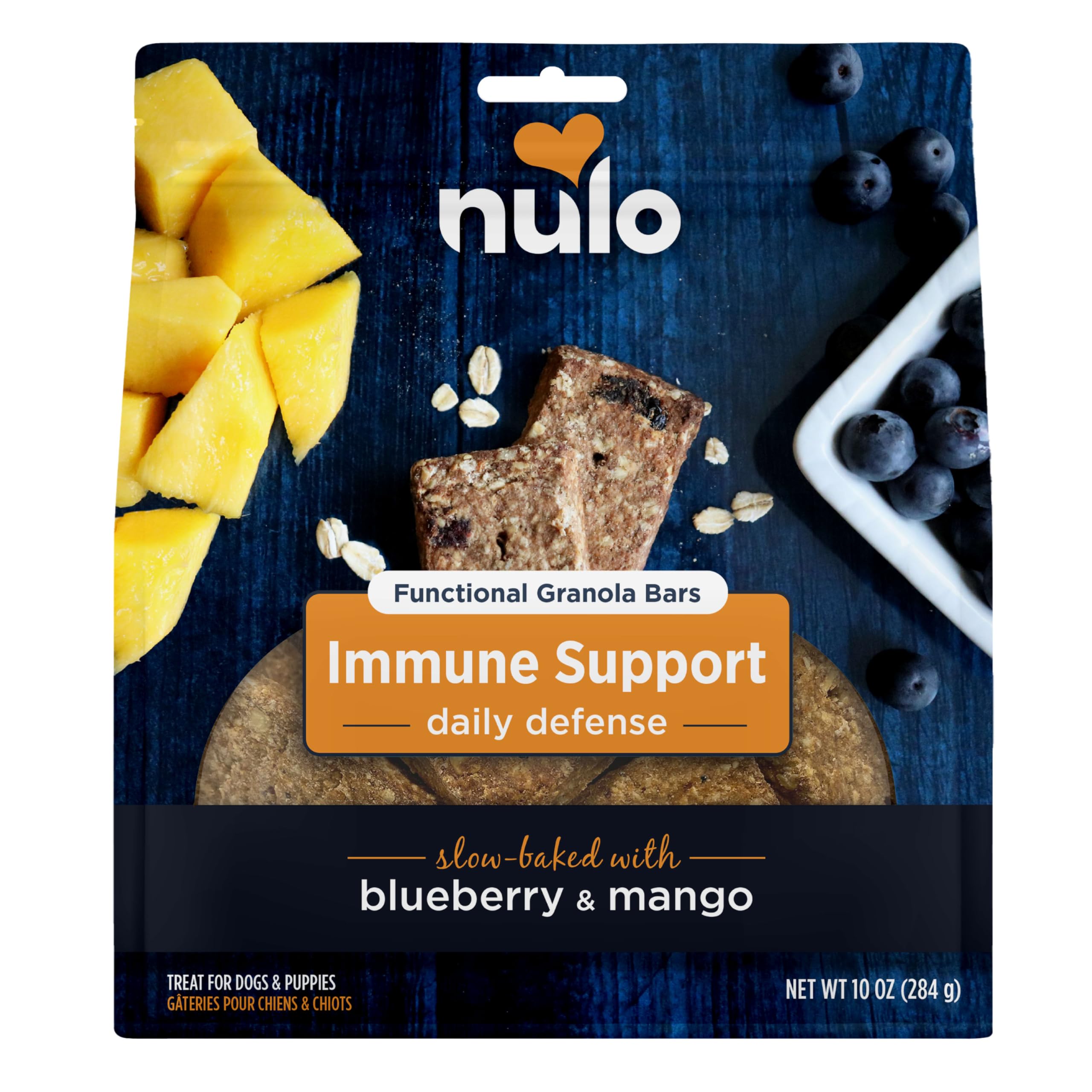 Nulo Functional Granola Bars for Dogs, Healthy Oven-Baked Treats, 10 Ounce, Immunity Boosting, No Added Salt or Sugar