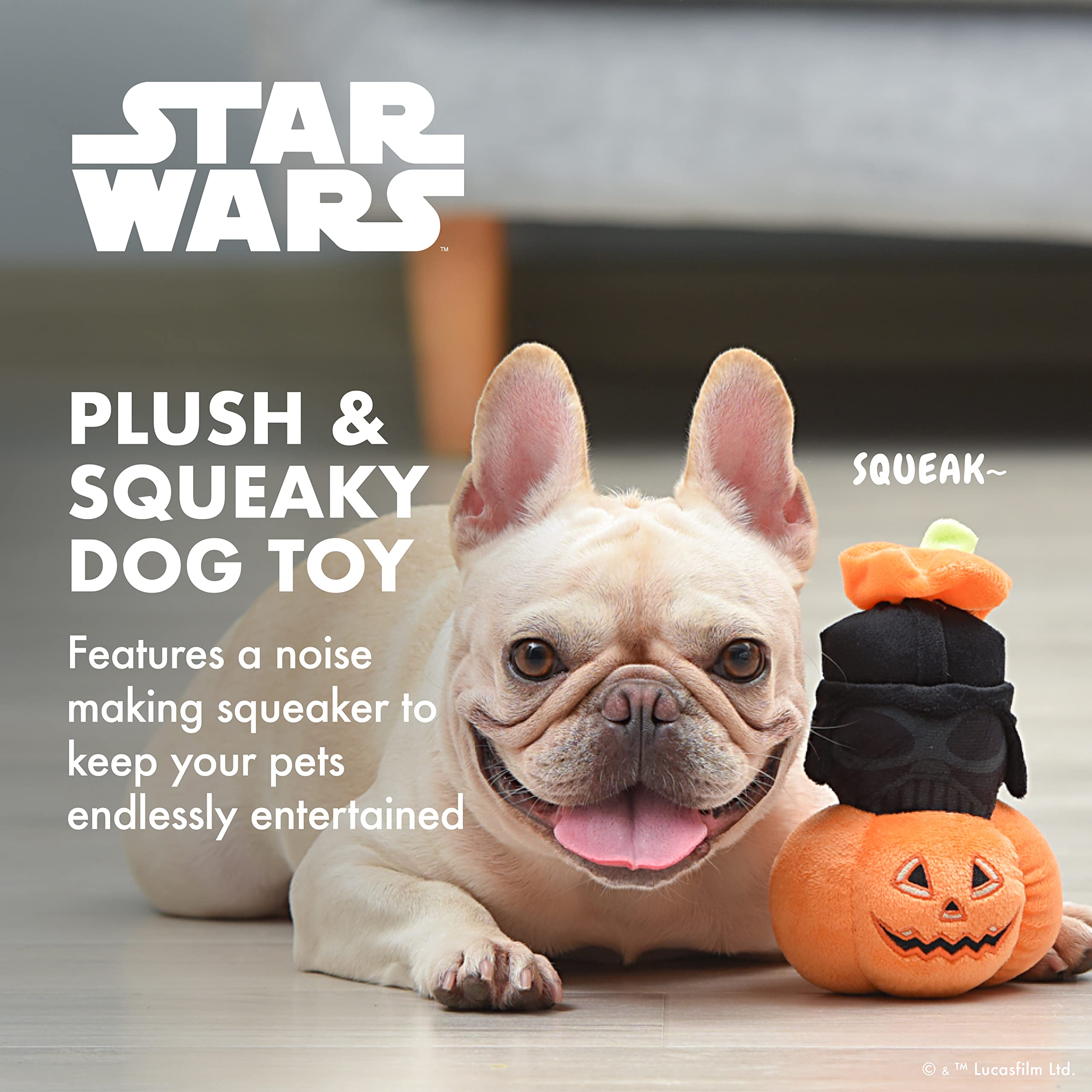 Star Wars Halloween Darth Vader Pumpkin 6    Squeaky Plush Pet Toy | For Pets Squeaky Toy | Dog Toys, Darth Vader | Gifts For Pe