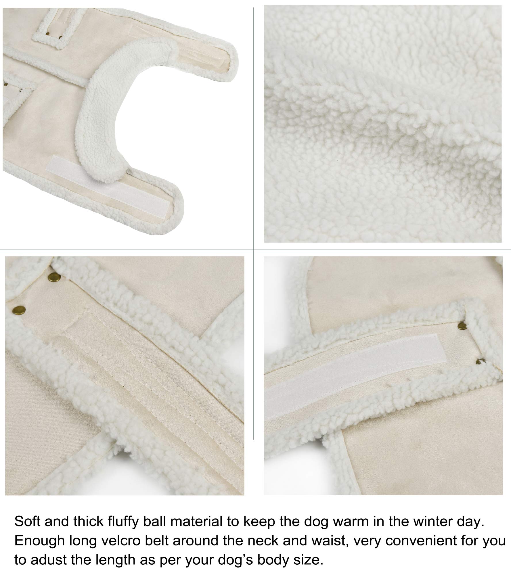 XUANQIFC Dog Winter Jacket, Warm Windproof Dog Sweaters for Small Dogs, Thick Apparelf Fleece Dog Coat for Medium Large Dogs (La