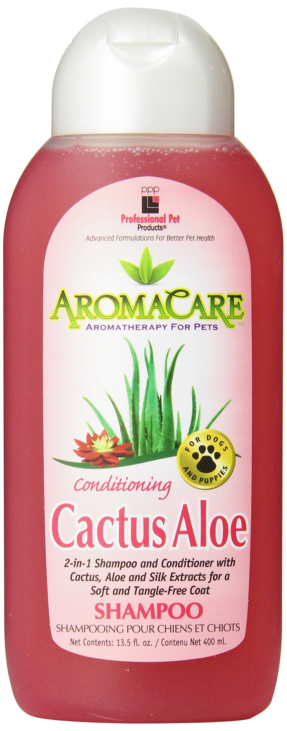 Ppp Aromacare Conditioning Cactus Shampoo For Dogs - Luxurious Aloe Soothes And Nourishes Skin, Fur & Coat - No More Dry, Tangled Fur - 13.5 Fl Oz.