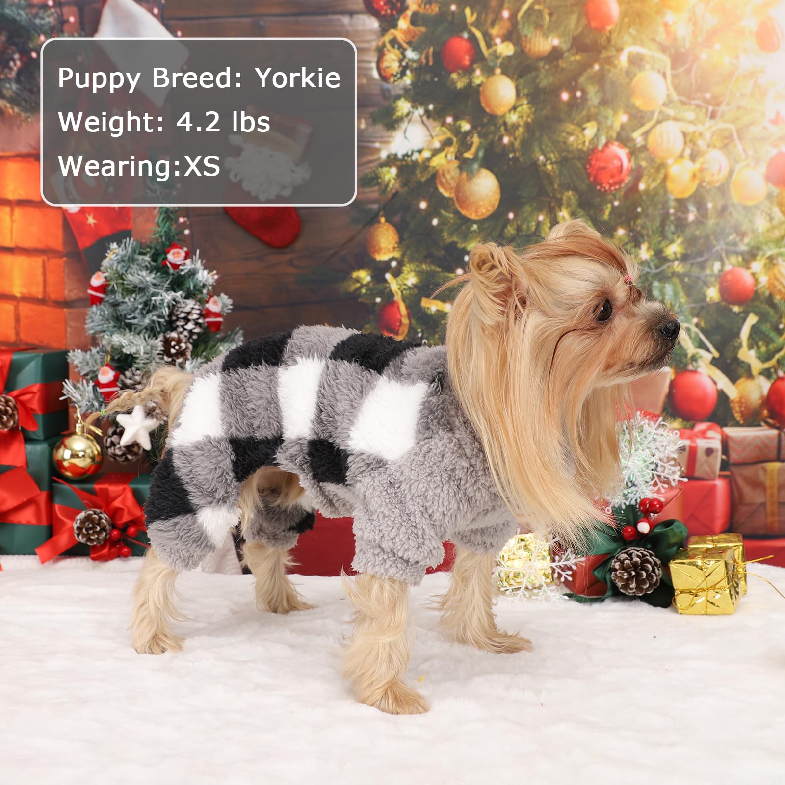 Dog Pajamas Pjs Dog Clothes for Small Dogs Girl Boy Warm Spring Fall Winter Dog Onesie Dog Sweaters Fleece Puppy Jumpsuits 4 Leg