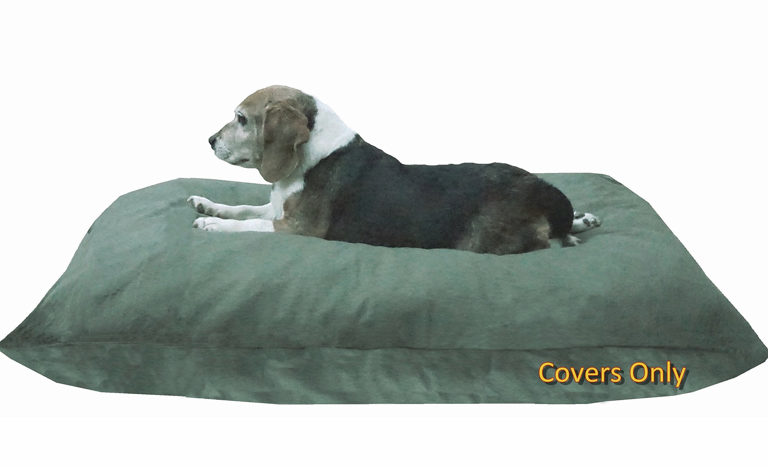 Diy Pet Bed Pillow Canvas Cover + Waterproof Internal Case For Dog/Cat At Medium 36'X29' Olive Green Color - Covers Only
