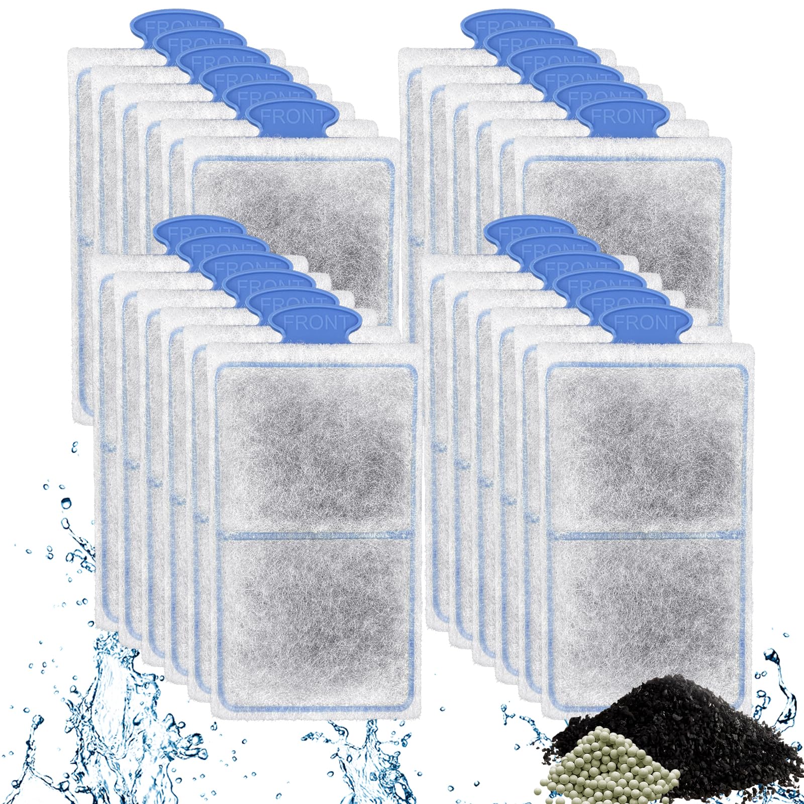 Driamor 24 Pack Filter Cartridges For Top Fin Pf-S Filters, Small Fish Tank Filters Cartridge With Zeolite Replacement Aquarium 