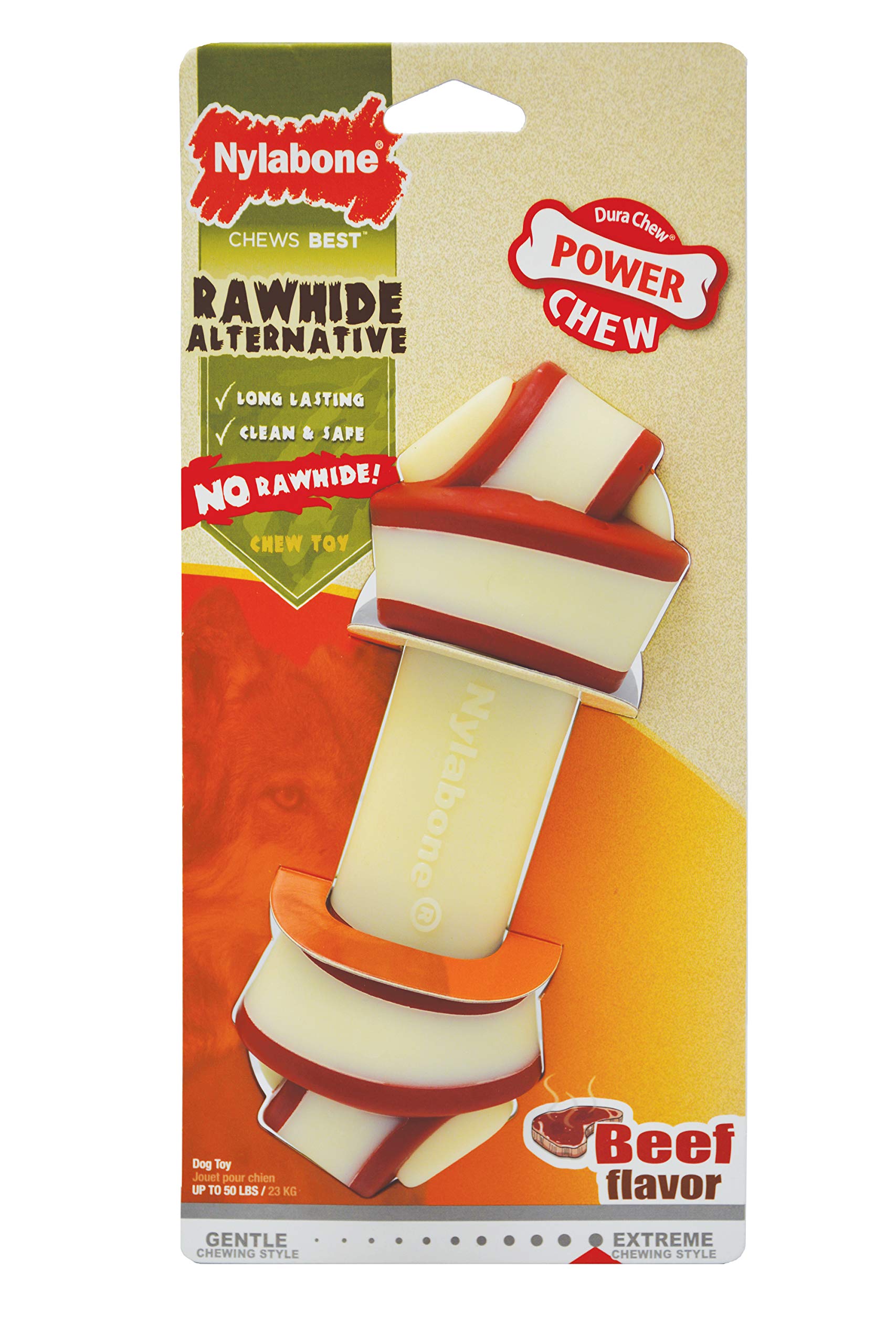 Nylabone Power Chew Rawhide Knot Chew Bone Large - Up To 50 Lbs.